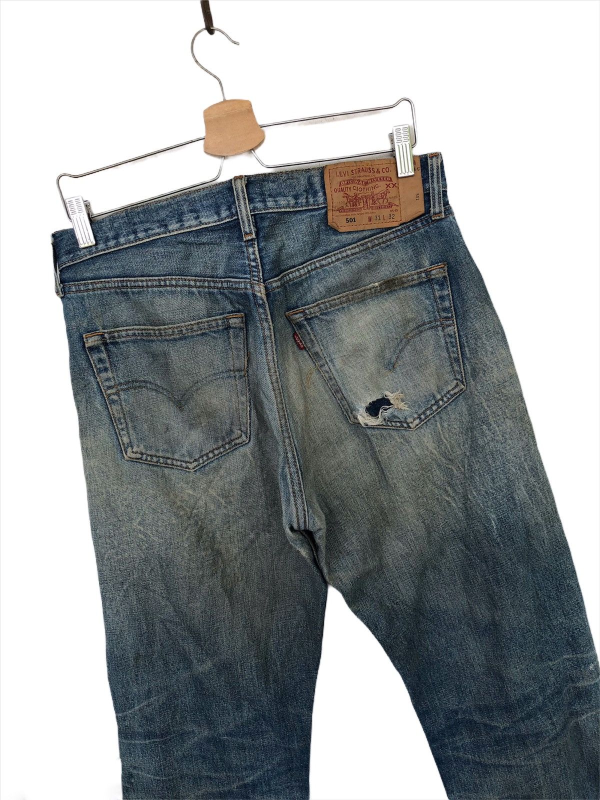 Levi's Vintage Clothing 90s Levi's 501 Stone Wash Faded Kurt Cobain Denim Size US 30 / EU 46 - 6 Thumbnail