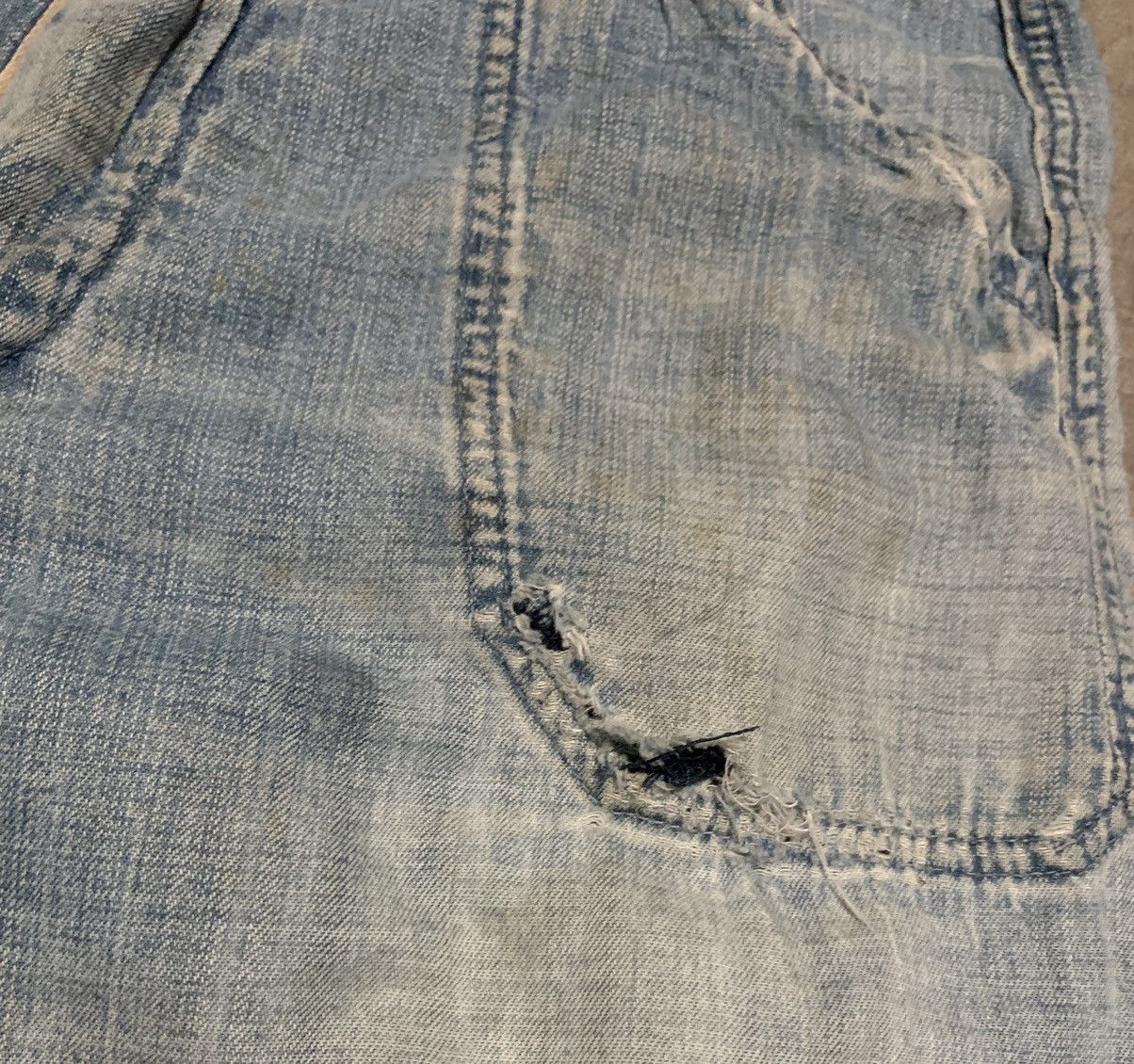 45rpm Vintage 45 RPM Faded Blue Denim Jeans Distressed Size US 29 - 5 Thumbnail