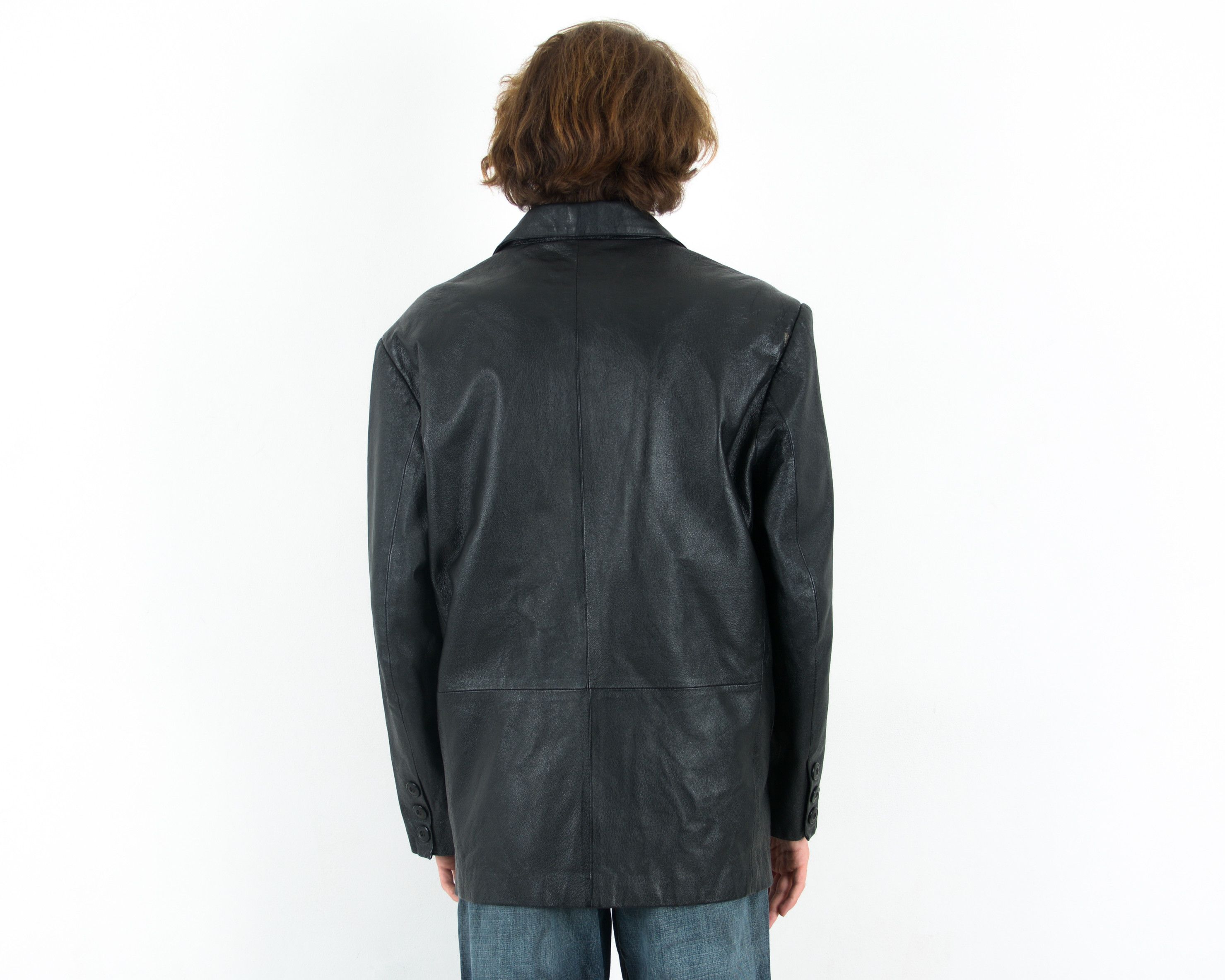 Leather BERTO LUCCI Genuine Leather Jacket Coat Blazer Button Retro Size US L / EU 52-54 / 3 - 4 Thumbnail