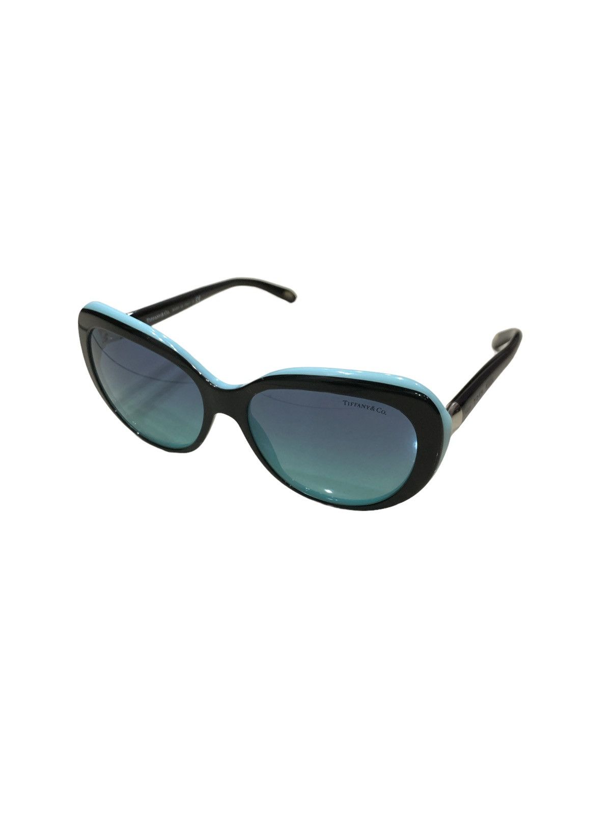TIFFANY & CO WOMENS SUNGLASSES BLACK BLUE CAT EYE SHAPE