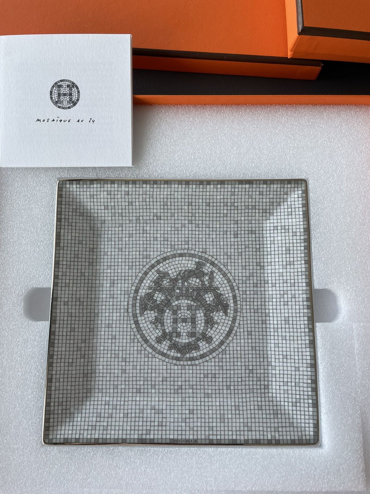 Image of Hermes Limited Edition Super Mosaique H Logo Plate, Men's