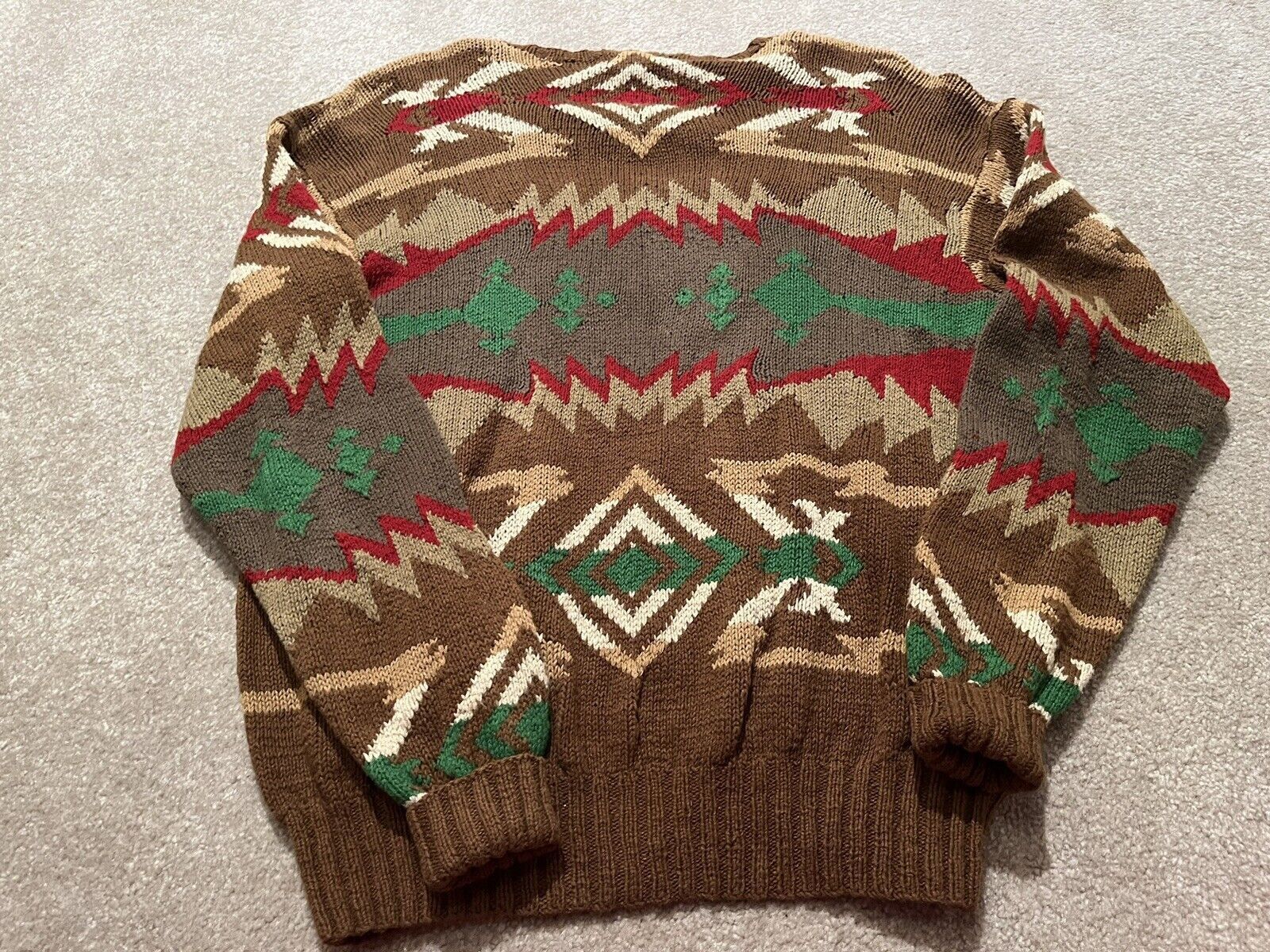 Polo Ralph Lauren Vintage Polo Ralph Lauren Aztec Sweater Flag Sweater XL Size US XL / EU 56 / 4 - 2 Thumbnail