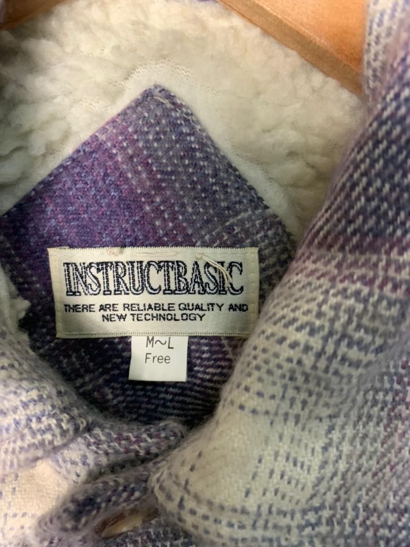 Flannel × Japanese Brand × Vintage Vintage Purple Flannel Wool Sherpa Lining Instructbasic Size US L / EU 52-54 / 3 - 3 Thumbnail