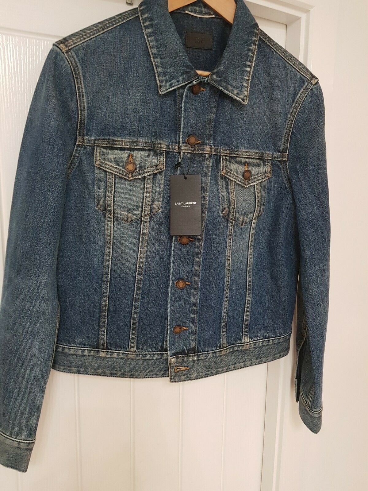 image of Saint Laurent Paris Saint Laurent Denim Jacket L in Blue, Men's (Size Large)