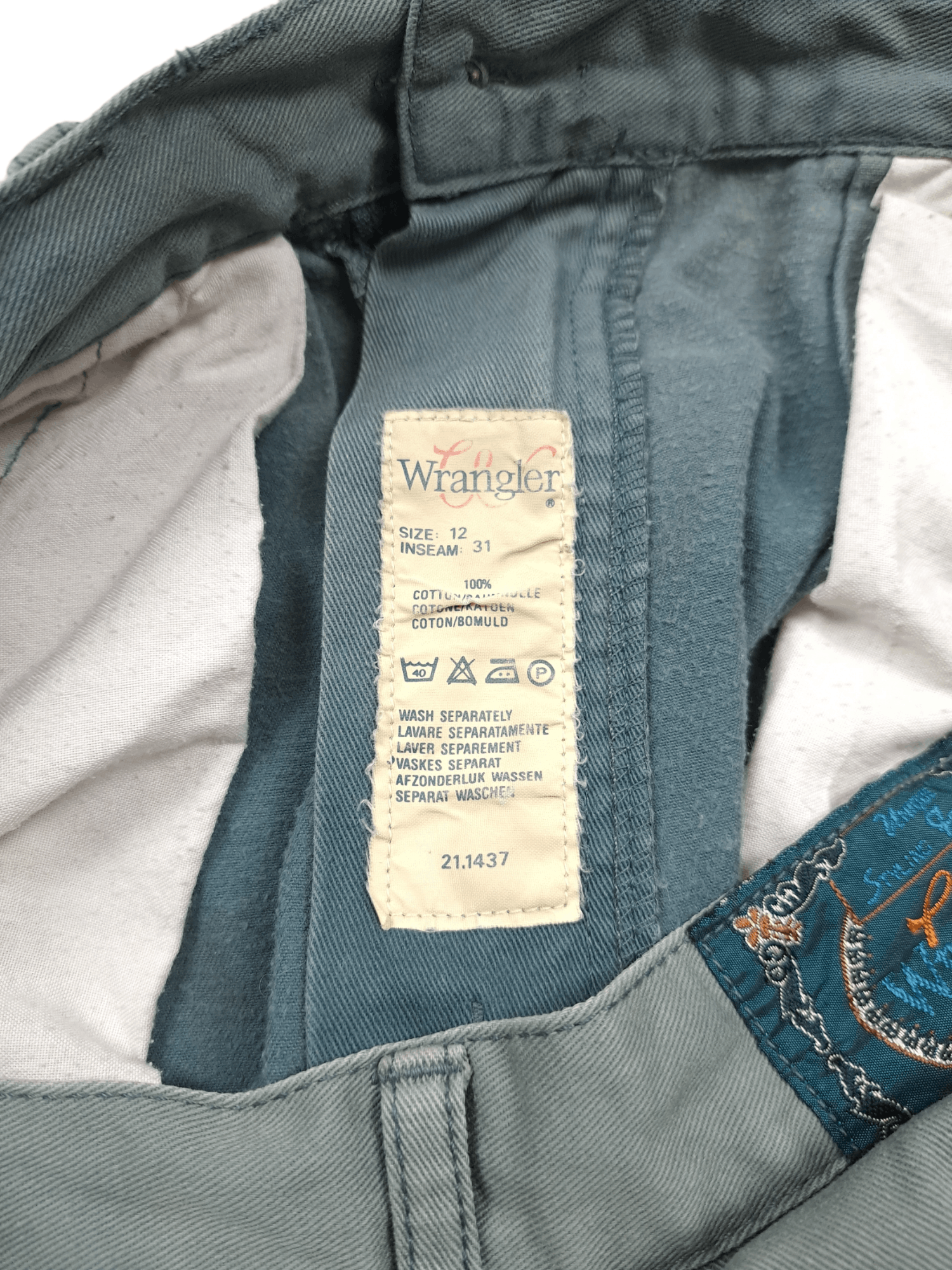 Vintage × Wrangler 💎 Size 31/30 70's Sun Faded Distressed Pants Blue Thrashed Size US 31 - 6 Thumbnail