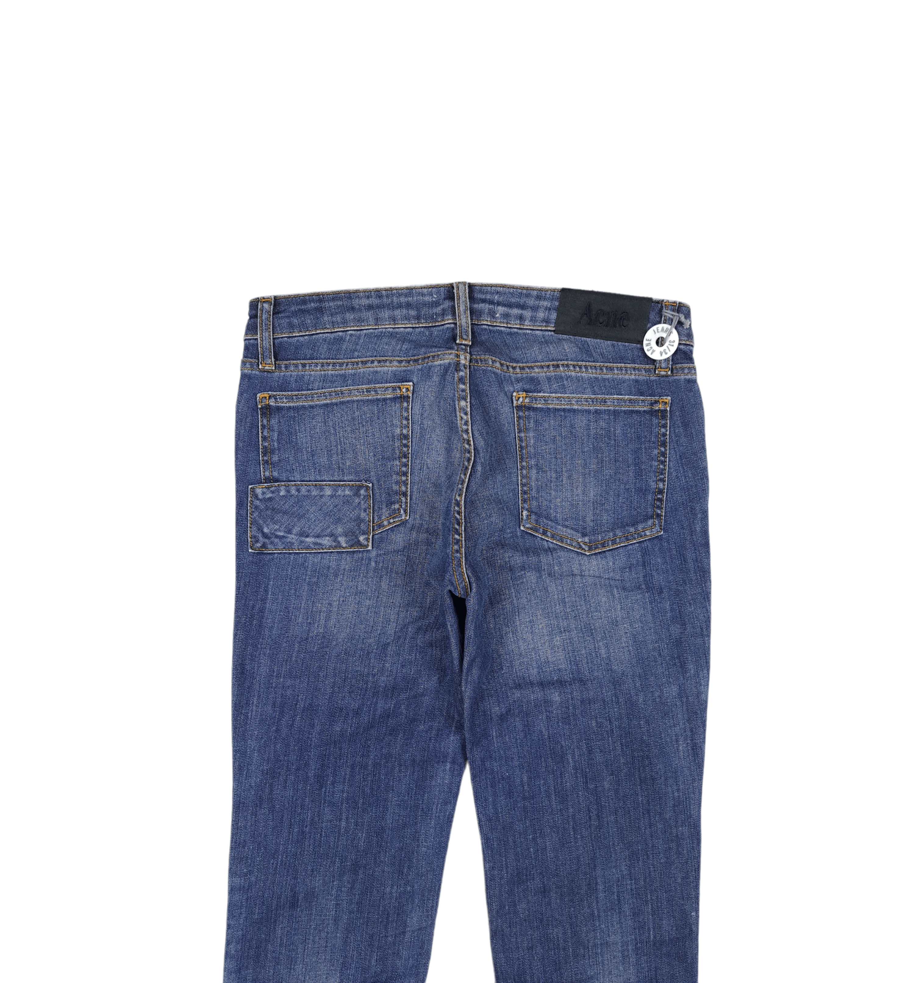 Acne Studios × Designer 💎 $750 New Slim KEX PATCH 31/34 Patchwork Jeans Denim Size 31" - 4 Thumbnail