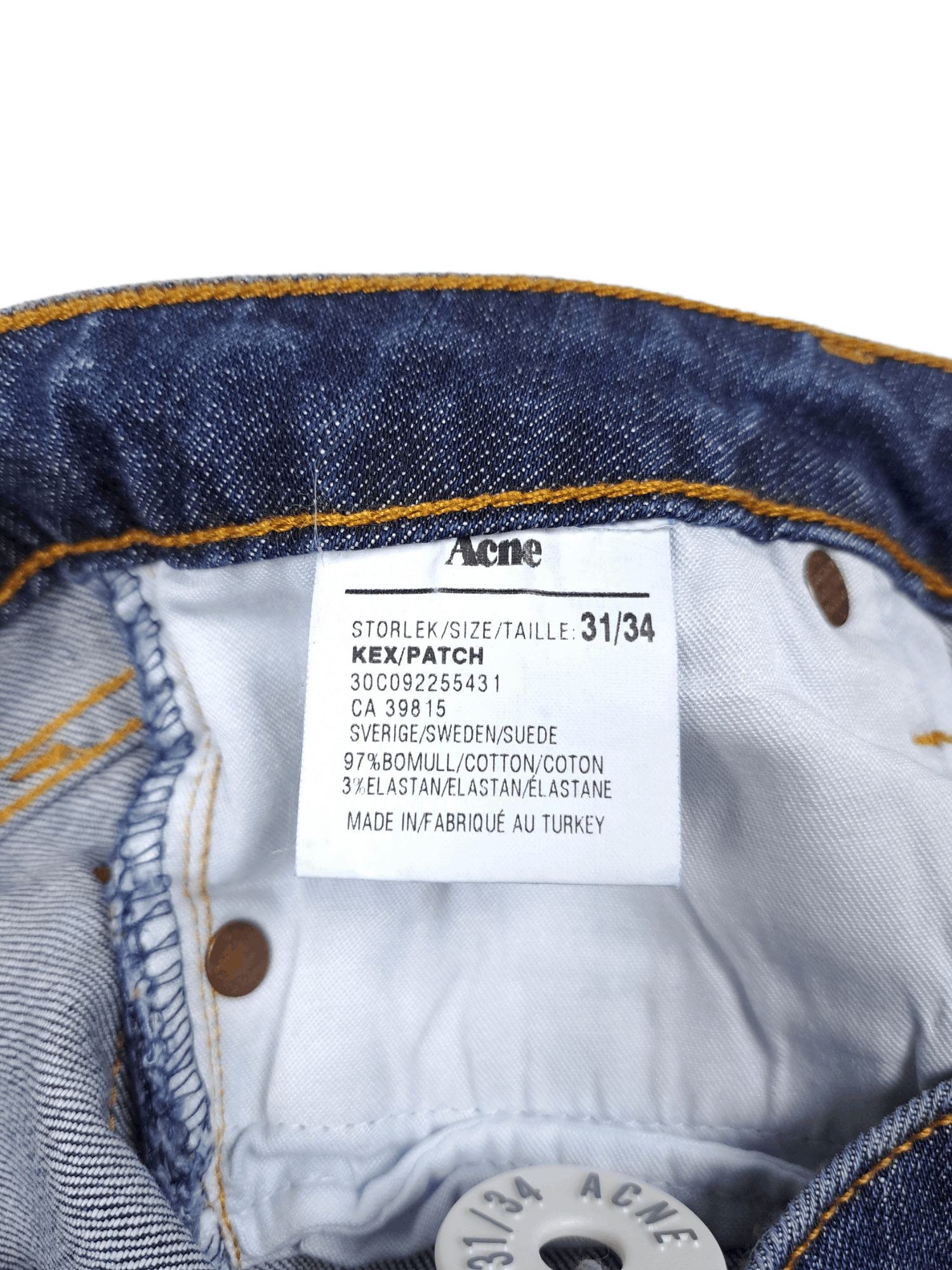 Acne Studios × Designer 💎 $750 New Slim KEX PATCH 31/34 Patchwork Jeans Denim Size 31" - 11 Thumbnail