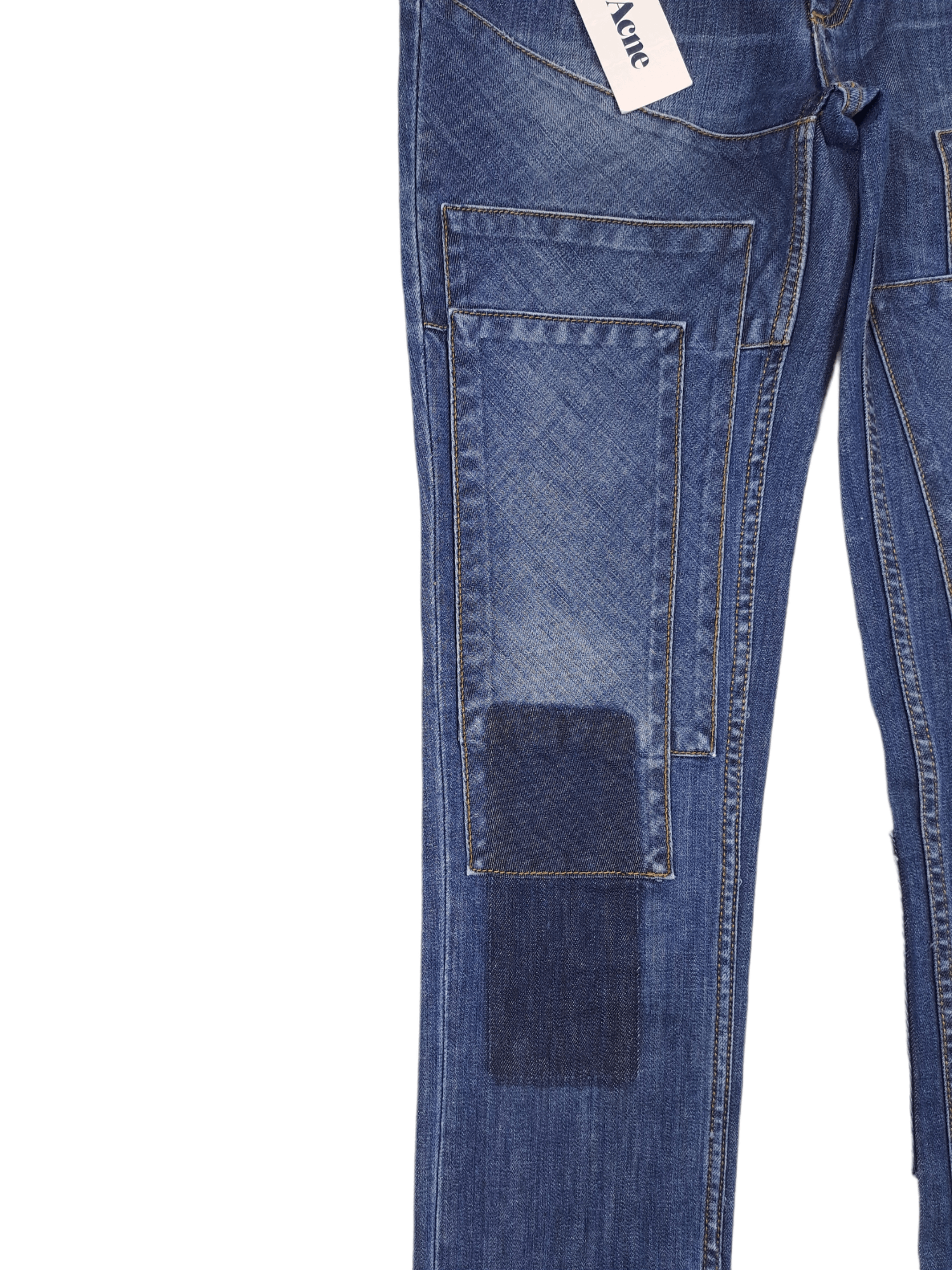 Acne Studios × Designer 💎 $750 New Slim KEX PATCH 31/34 Patchwork Jeans Denim Size 31" - 7 Thumbnail