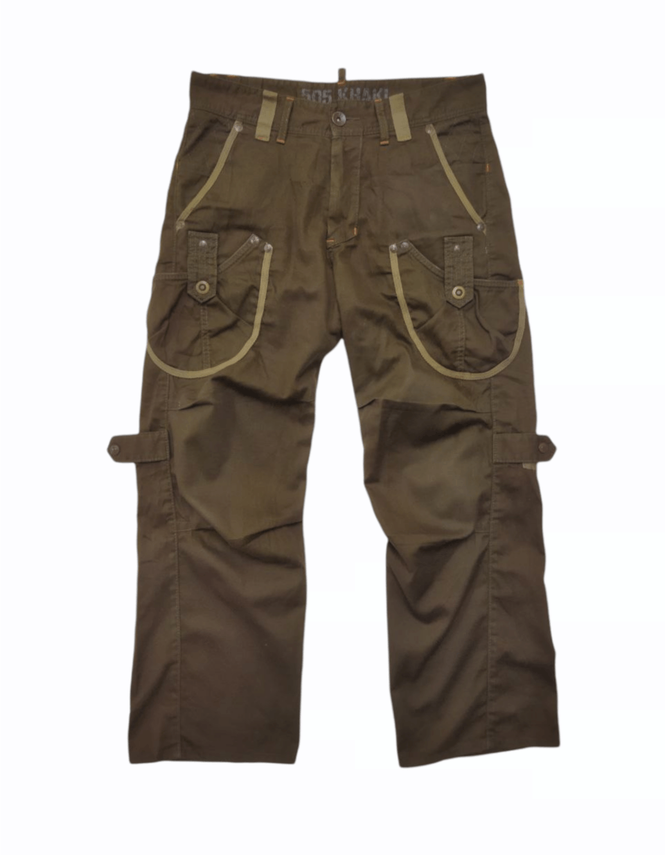 image of edwin 505 Khaki Multipocket Bondage Tactical Pants in Brown/Army, Men's (Size 33)