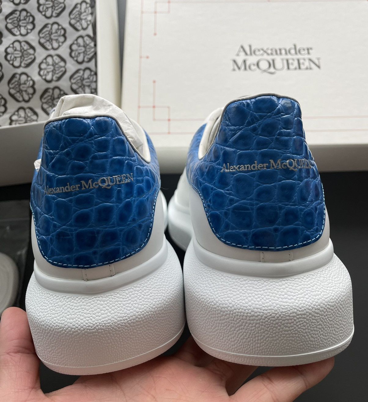 Alexander McQueen Signature Limited Edition New Iconic Leather Croc Sneaker Size US 10 / EU 43 - 3 Thumbnail