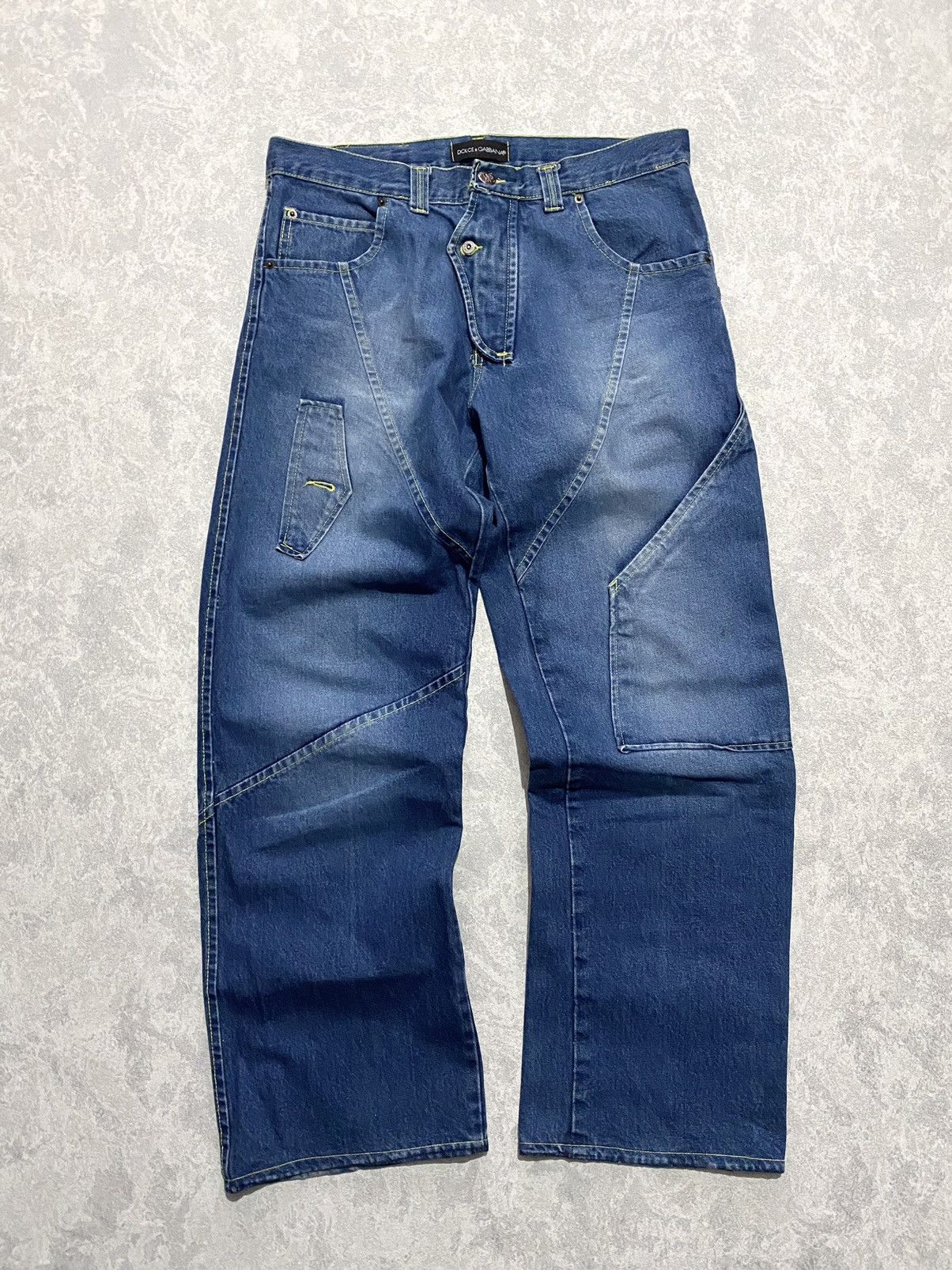 image of Archival Clothing x Dolce Gabbana Vintage Dolce Gabbana Denim Jeans Multipocket in Blue (Size 34)