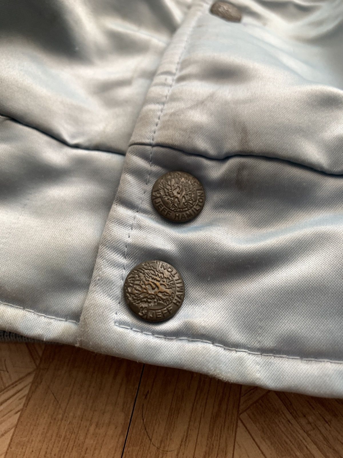 Jeff Hamilton × Vintage Vintage Jeff Hamilton NBA Patches Satin Bomber Jacket Size US XL / EU 56 / 4 - 5 Thumbnail