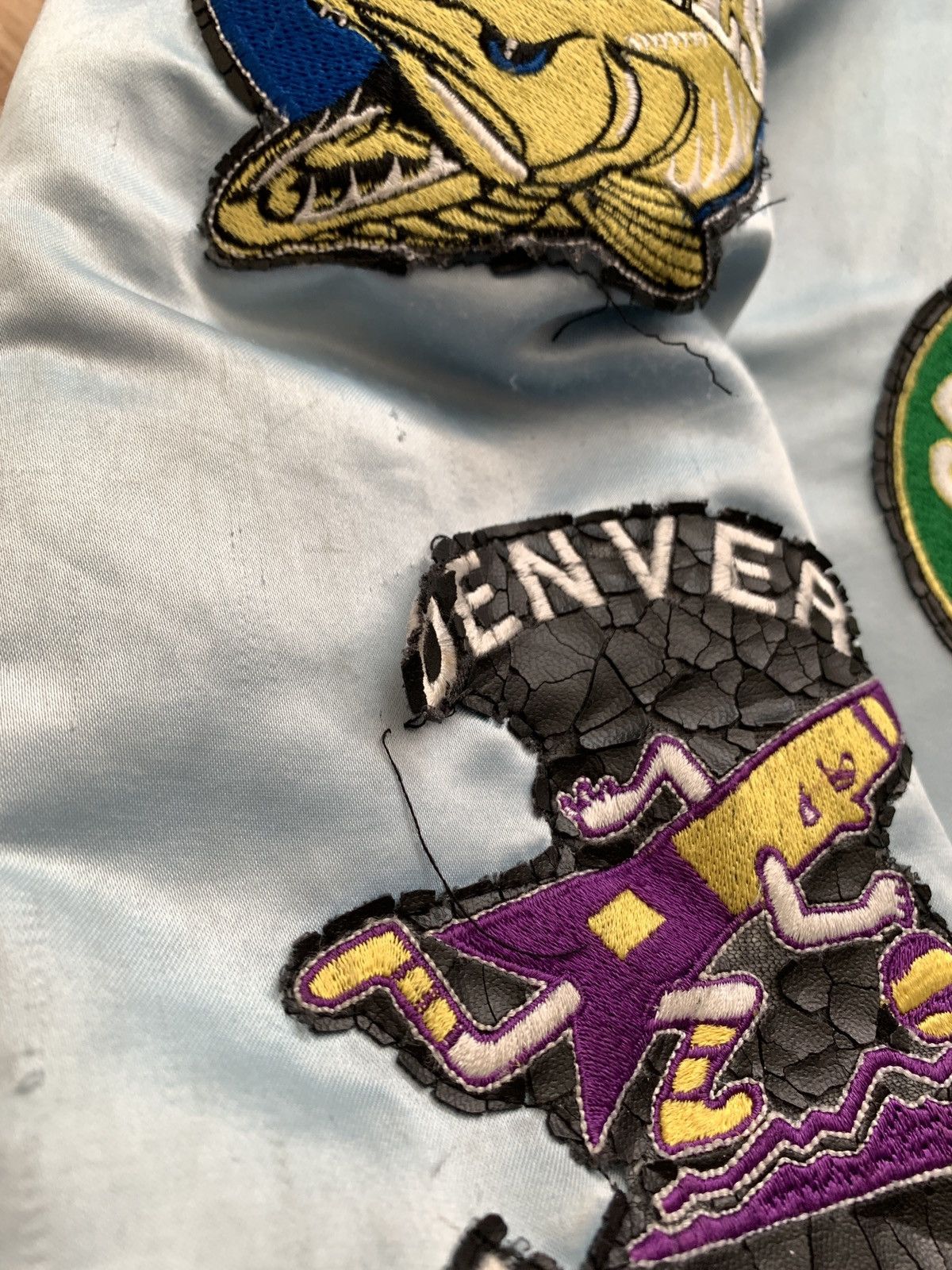 Jeff Hamilton × Vintage Vintage Jeff Hamilton NBA Patches Satin Bomber Jacket Size US XL / EU 56 / 4 - 12 Thumbnail