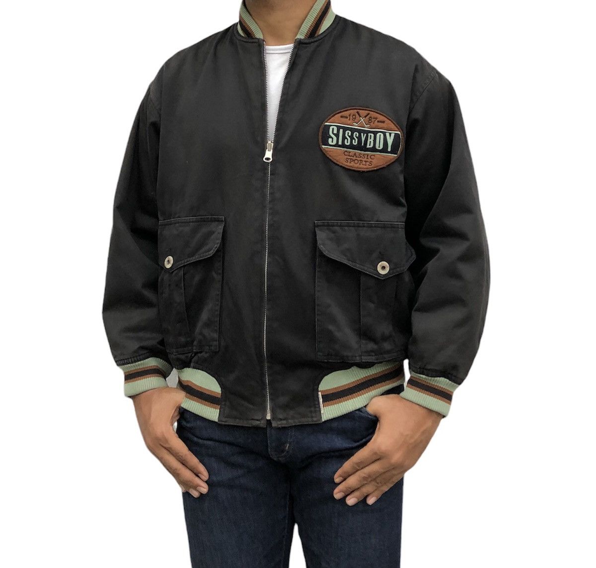 Vintage Vtg Sissy Boy Classic Sports Patches Bomber Faded Jacket Size US M / EU 48-50 / 2 - 2 Thumbnail