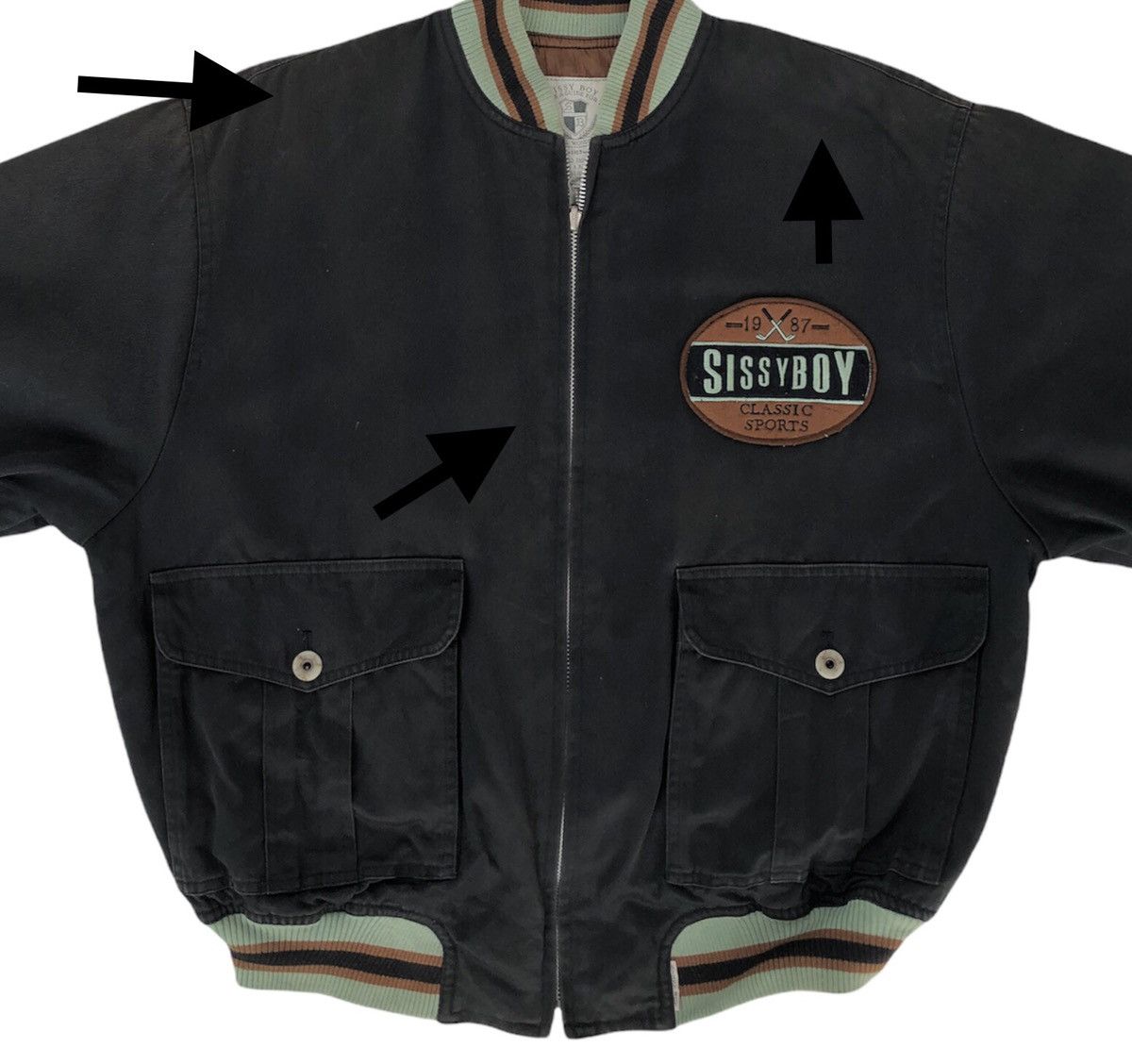 Vintage Vtg Sissy Boy Classic Sports Patches Bomber Faded Jacket Size US M / EU 48-50 / 2 - 15 Thumbnail