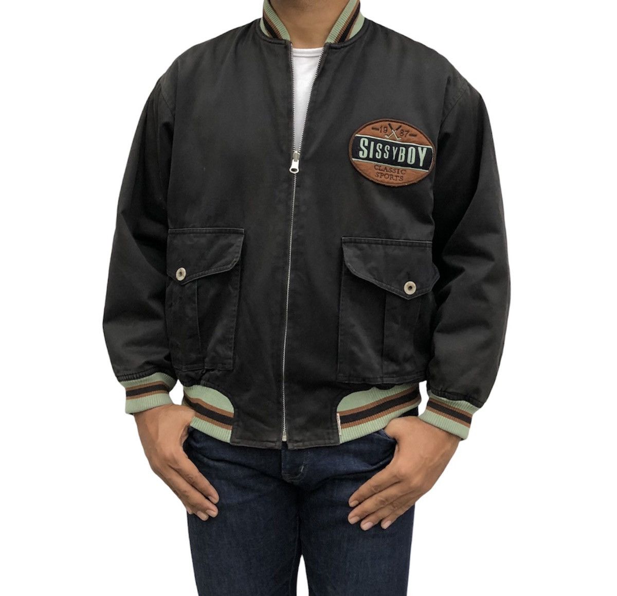 Vintage Vtg Sissy Boy Classic Sports Patches Bomber Faded Jacket Size US M / EU 48-50 / 2 - 1 Thumbnail