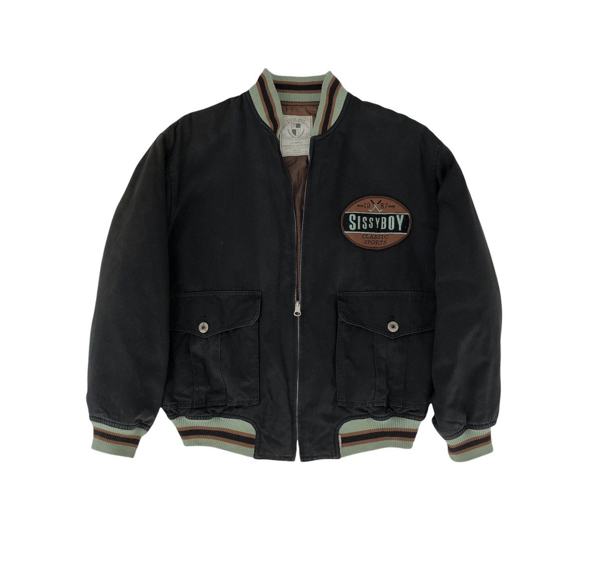 Vintage Vtg Sissy Boy Classic Sports Patches Bomber Faded Jacket Size US M / EU 48-50 / 2 - 3 Thumbnail