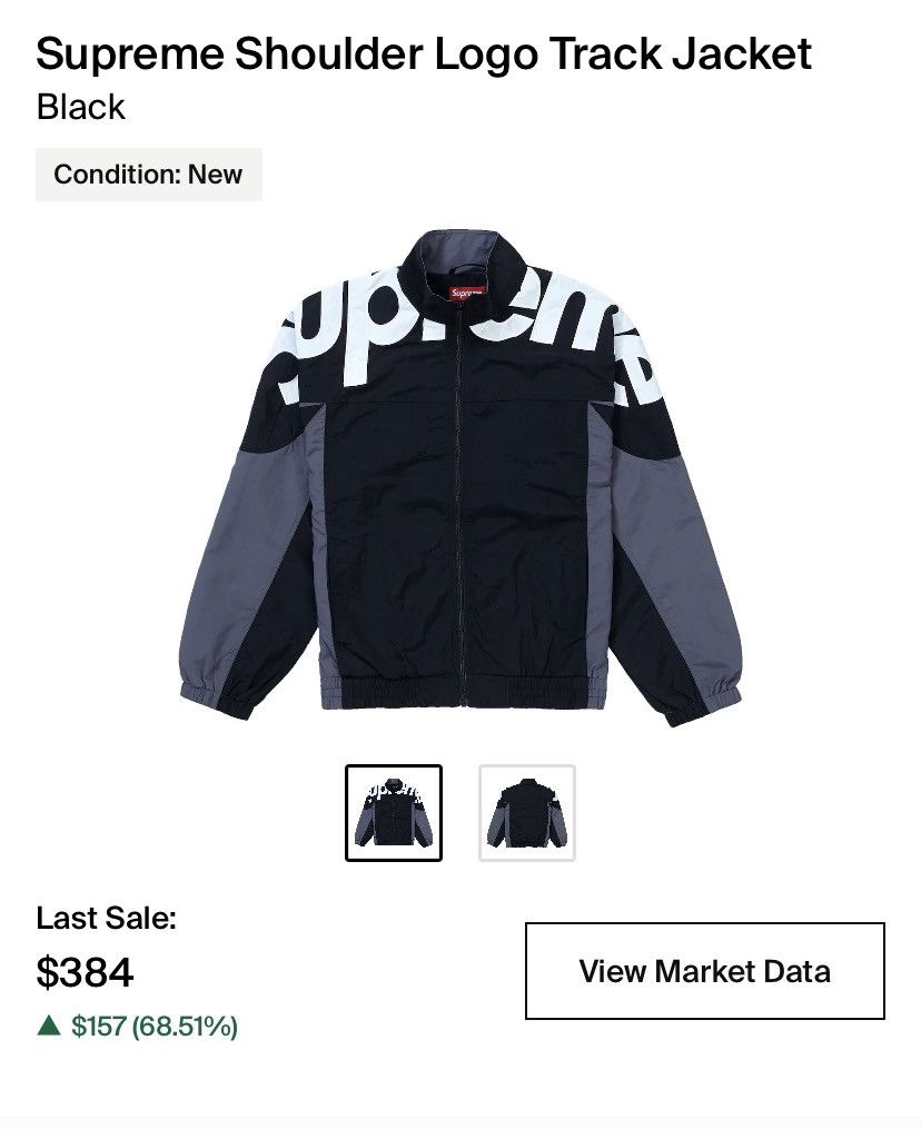 Supreme Used Supreme Shoulder Logo Track Jacket Black Large