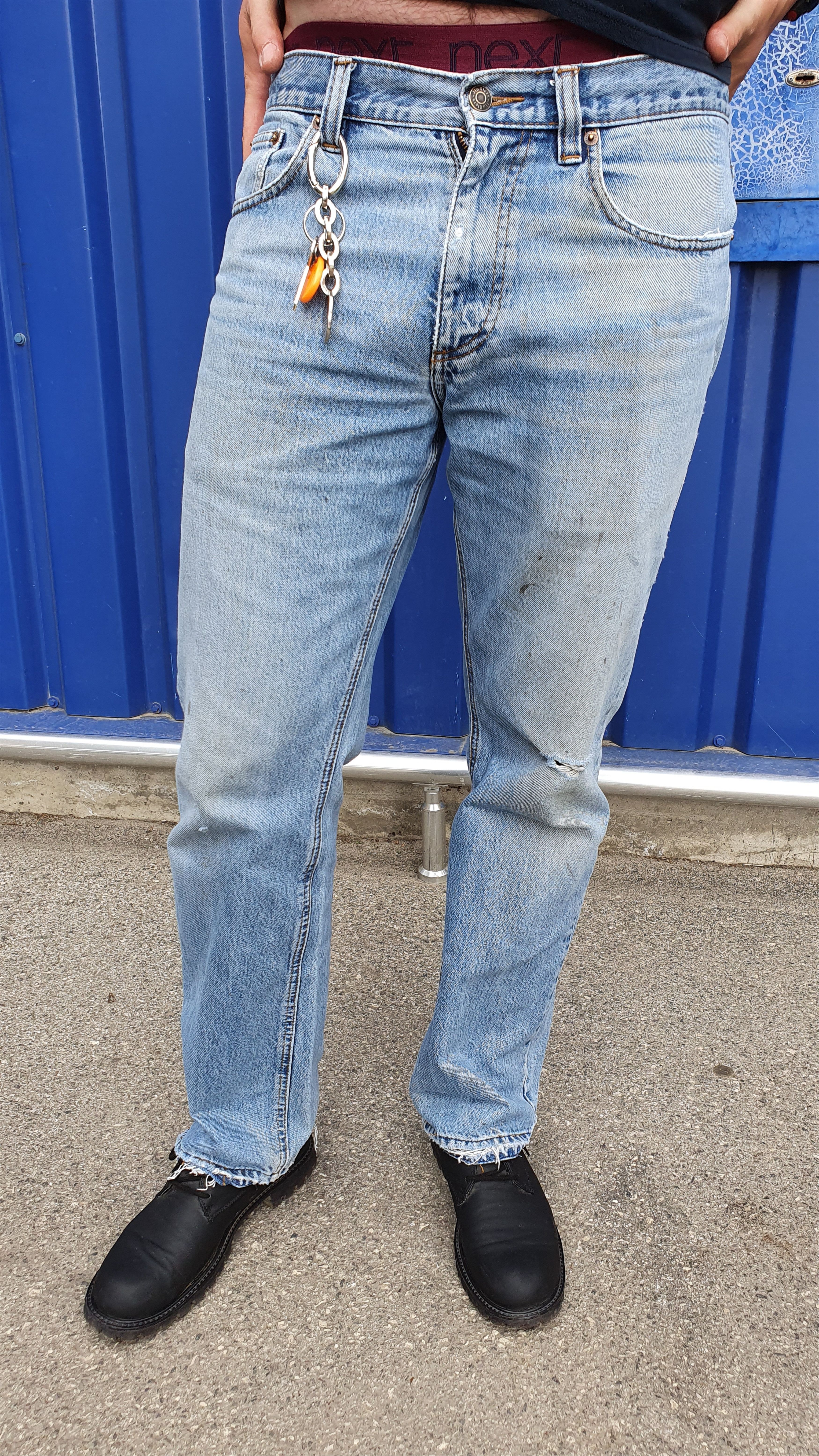 Vintage 90s JINGLERS Dirty Ripped Denim relaxed fit jean Size US 33 - 6 Thumbnail