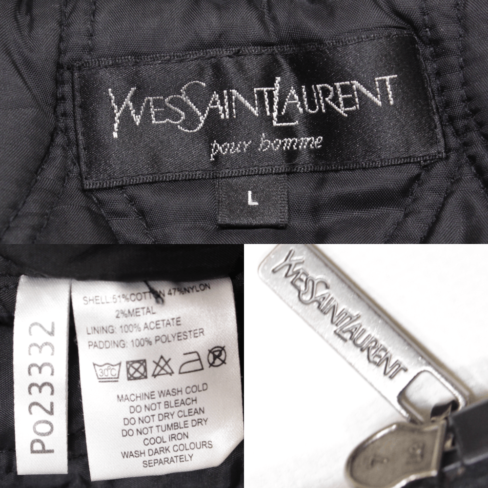 Yves Saint Laurent 90S YSL Logo Gradient Cotton Nylon Warm Jacket Vintage Size US L / EU 52-54 / 3 - 10 Thumbnail