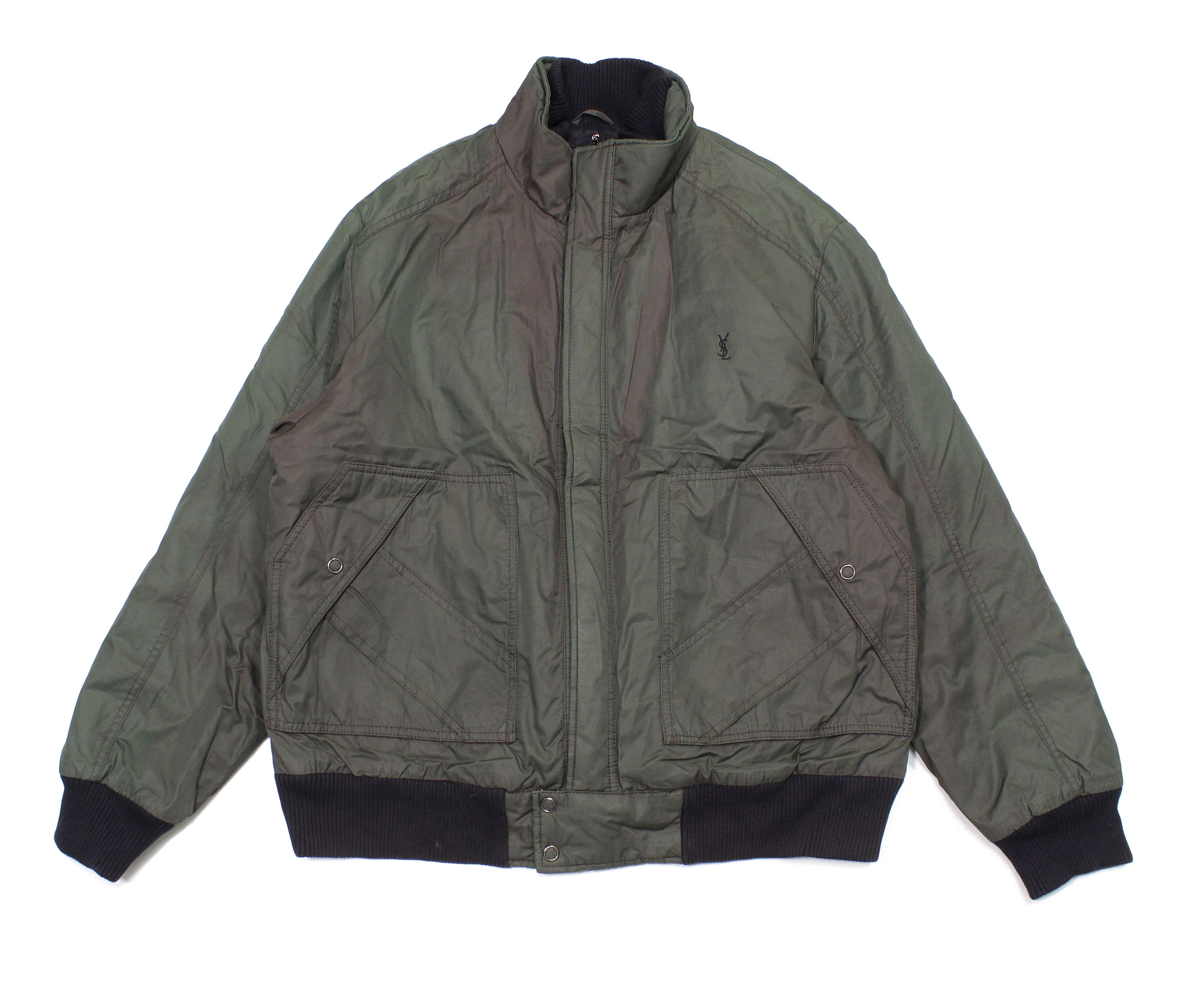Yves Saint Laurent 90S YSL Logo Gradient Cotton Nylon Warm Jacket Vintage Size US L / EU 52-54 / 3 - 1 Thumbnail