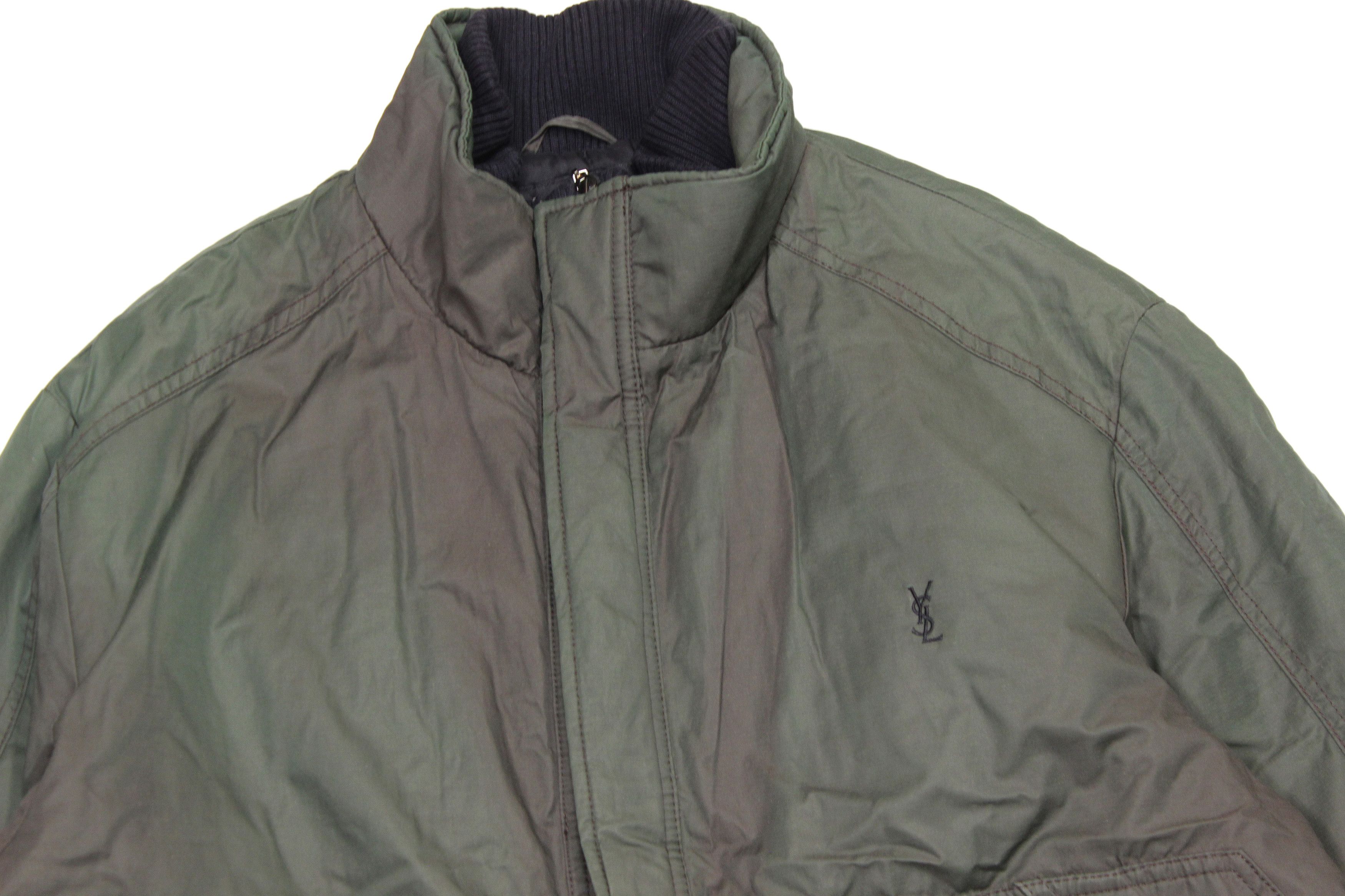 Yves Saint Laurent 90S YSL Logo Gradient Cotton Nylon Warm Jacket Vintage Size US L / EU 52-54 / 3 - 3 Thumbnail
