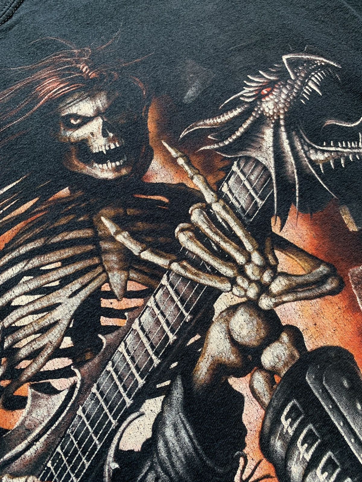 Band Tees Vintage 90s 666 Skulls Rock Out Vamp Dead Face Horror Tee Size US L / EU 52-54 / 3 - 5 Thumbnail
