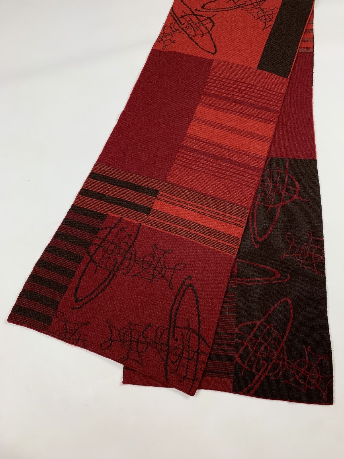 Vivienne Westwood Vivienne Westwood Wool Monogram Red Scarf Size ONE SIZE - 6 Thumbnail