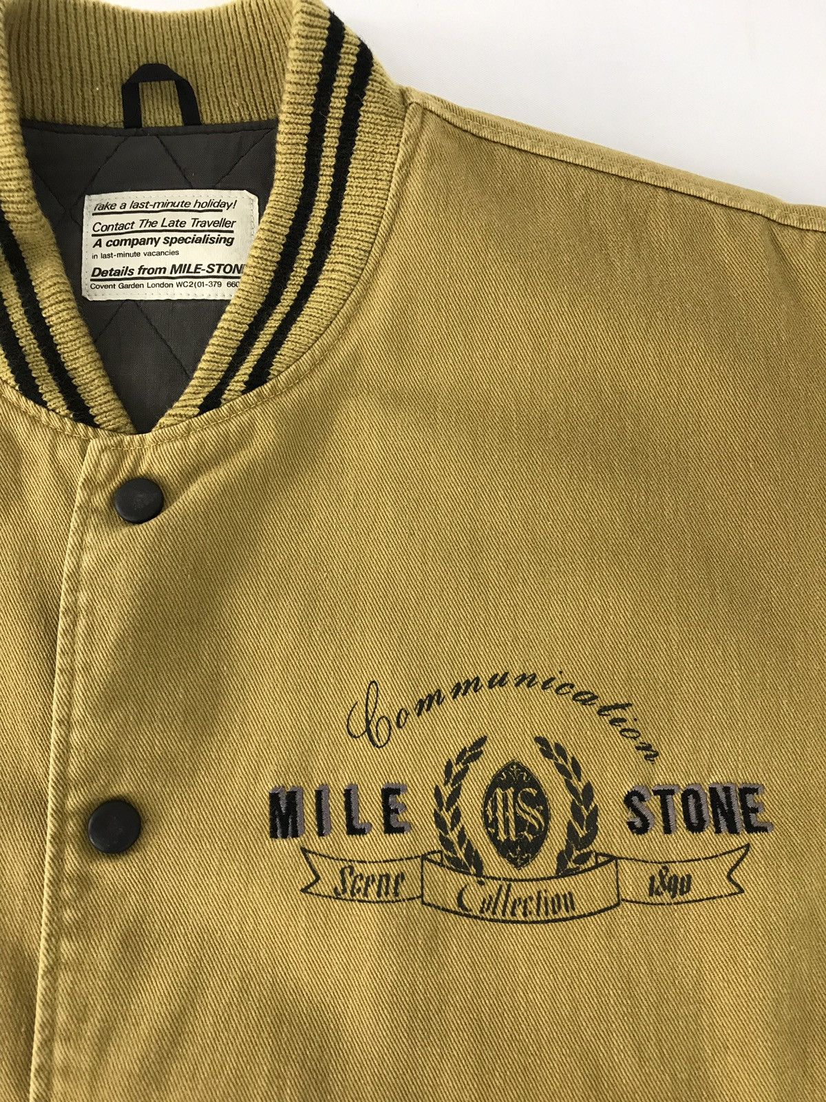 Japanese Brand Vintage Varsity Mile-Stone Jacket Snap Button Style Size US XL / EU 56 / 4 - 4 Thumbnail