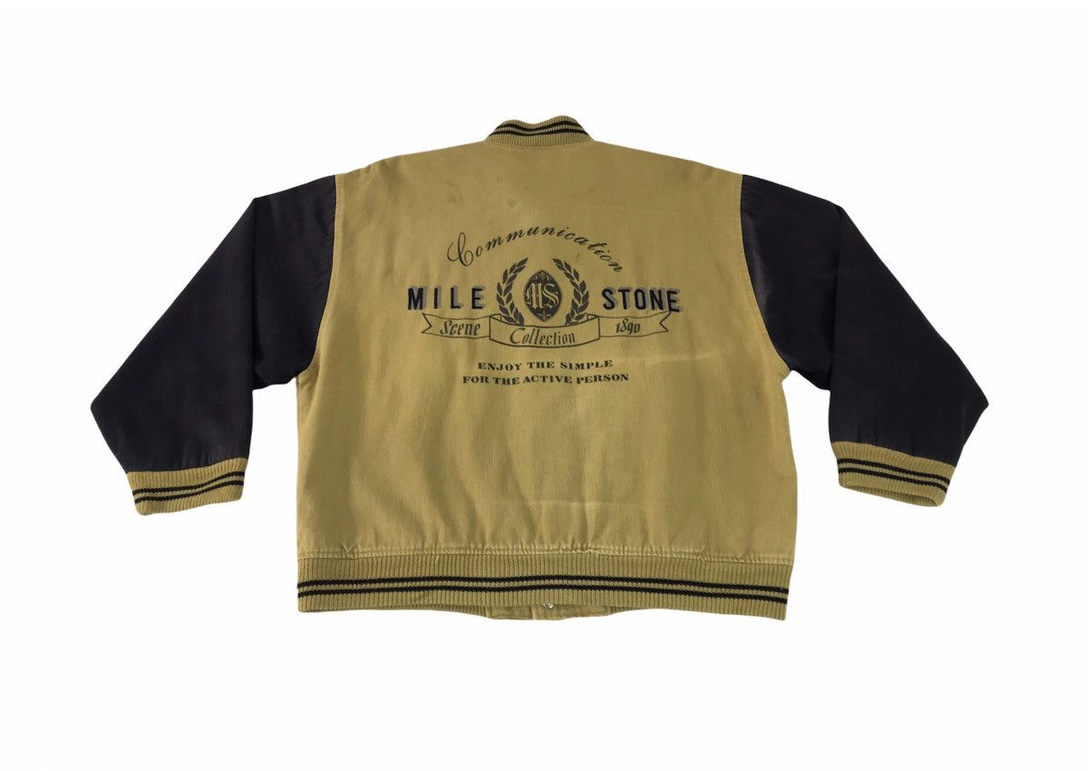 Japanese Brand Vintage Varsity Mile-Stone Jacket Snap Button Style Size US XL / EU 56 / 4 - 2 Thumbnail