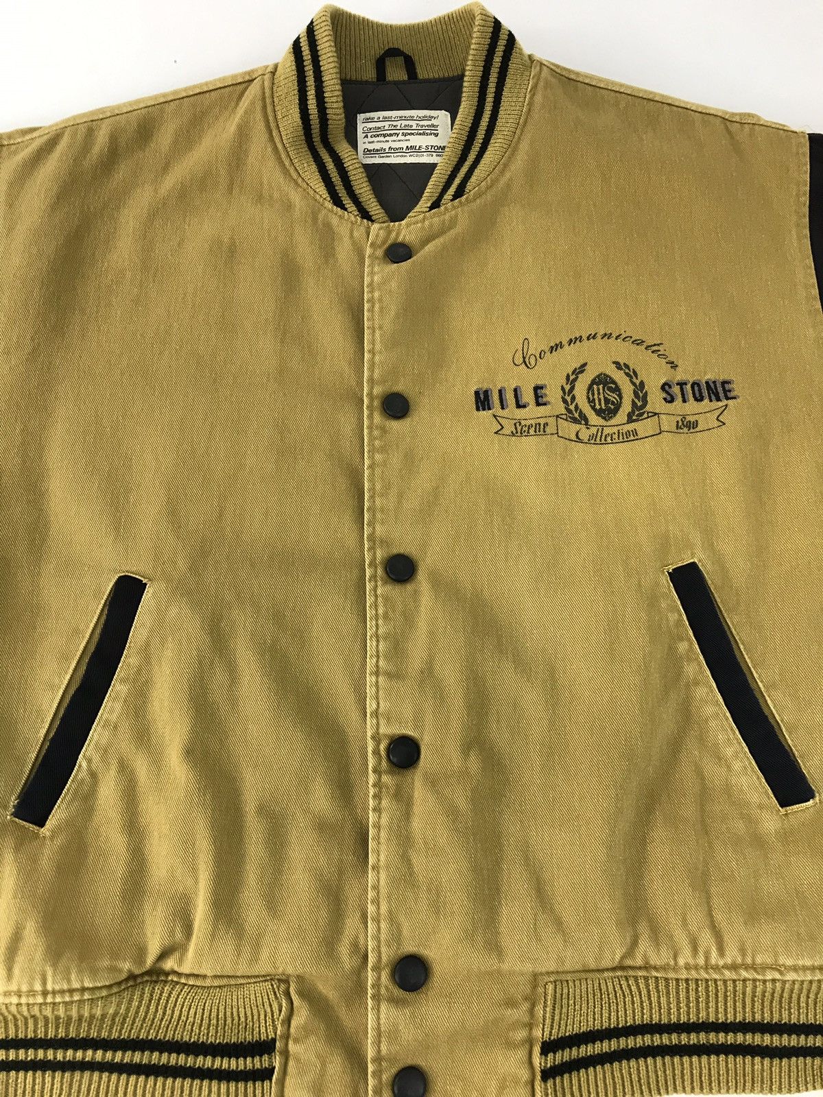 Japanese Brand Vintage Varsity Mile-Stone Jacket Snap Button Style Size US XL / EU 56 / 4 - 3 Thumbnail