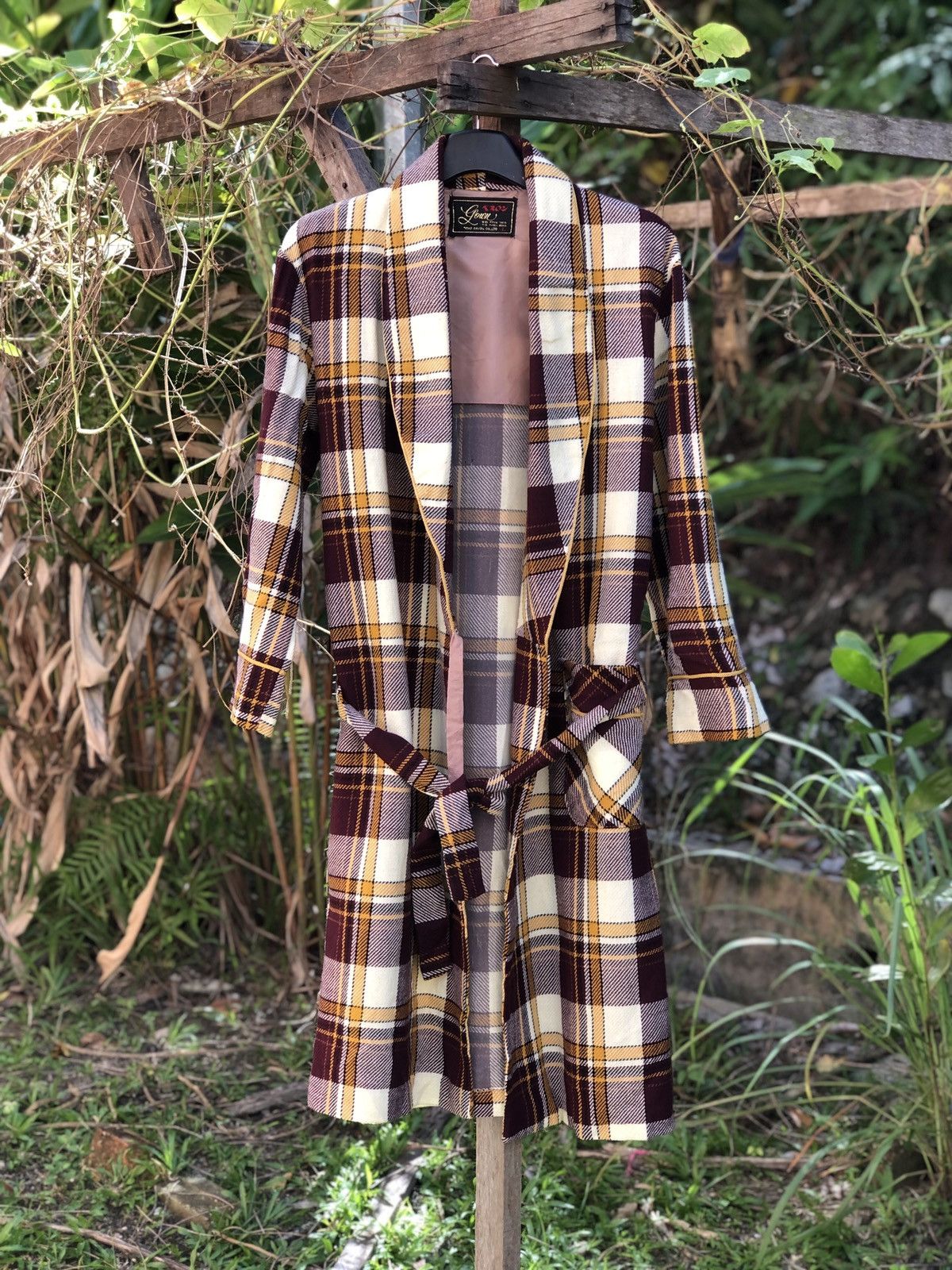 Japanese Brand Vintage 90's Bathrope/Nightwear Tartan Checkered Size US L / EU 52-54 / 3 - 1 Thumbnail