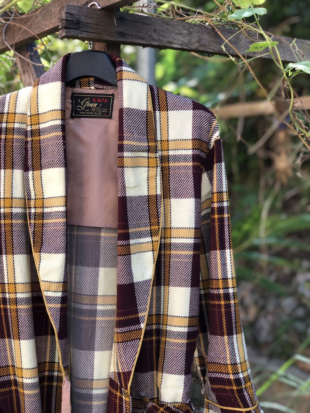 Japanese Brand Vintage 90's Bathrope/Nightwear Tartan Checkered Size US L / EU 52-54 / 3 - 2 Thumbnail