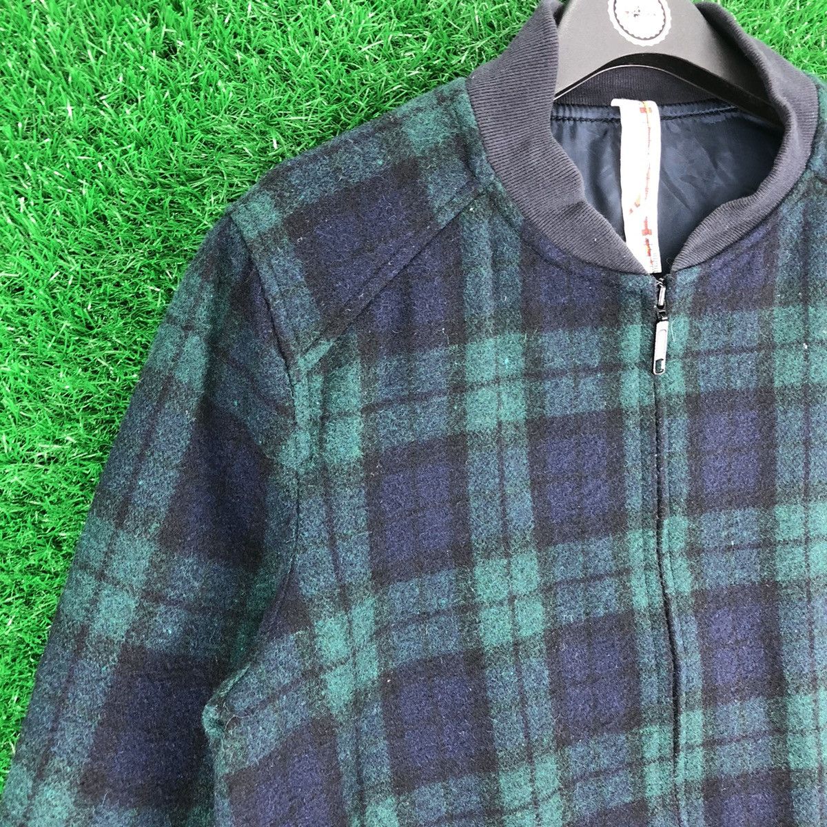 Japanese Brand Vintage Wool Bomber Jacket Style Tartan by Stopoverairline Size US M / EU 48-50 / 2 - 2 Thumbnail