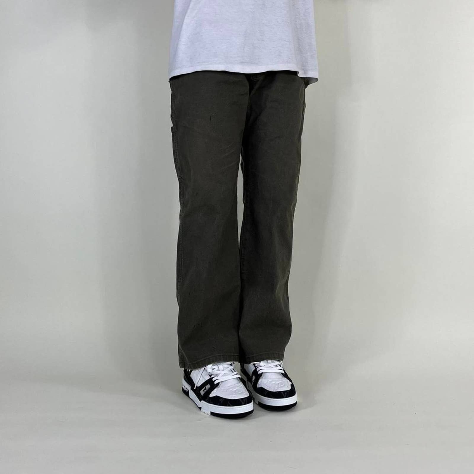 Dickies Vintage 1990s Sage Green Dickies Carpenter Pants Size US 36 / EU 52 - 2 Thumbnail