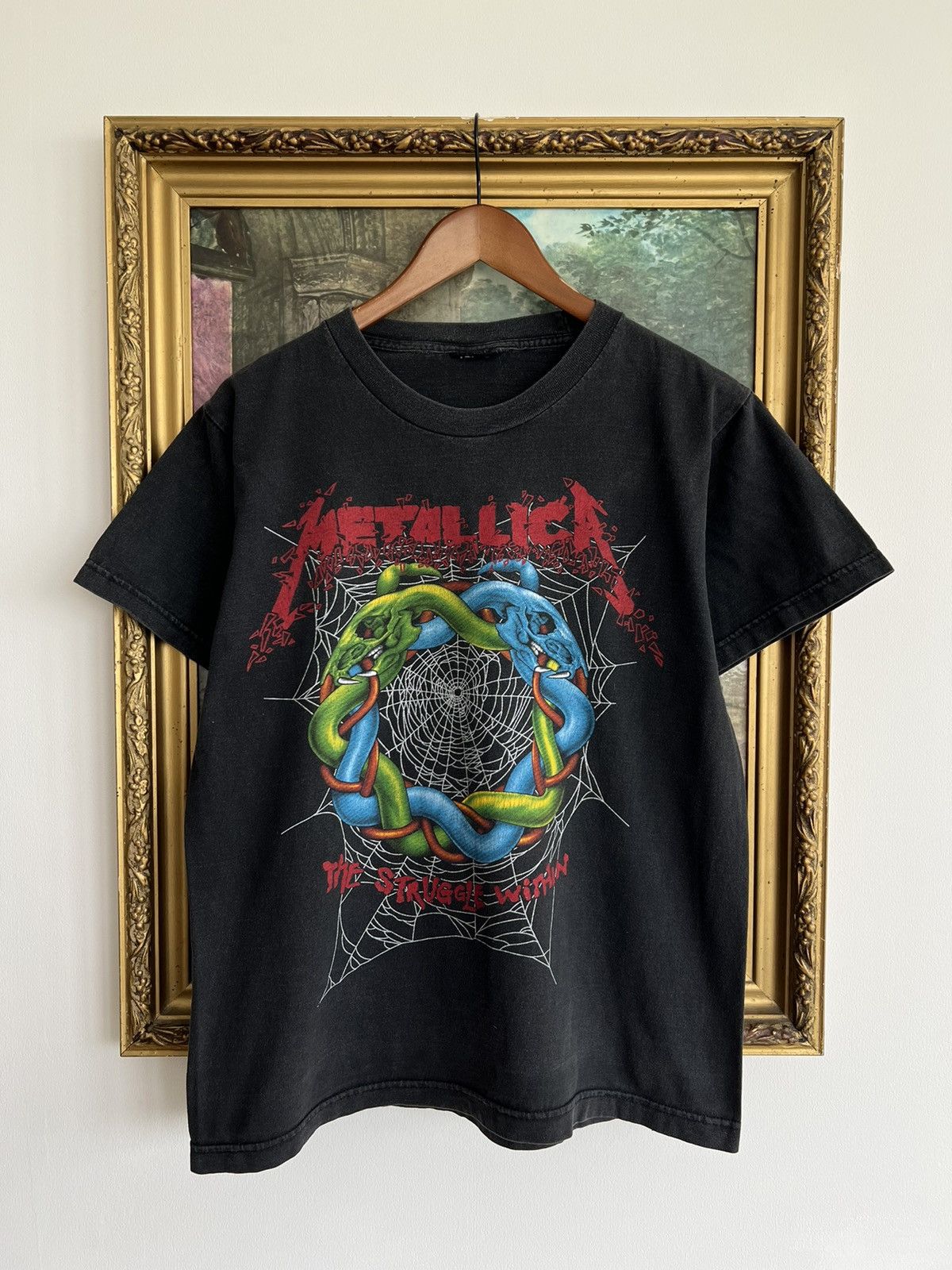 Band Tees Vintage 90s Metallica The Struggle Within Bootleg Black Tee Size US M / EU 48-50 / 2 - 1 Thumbnail