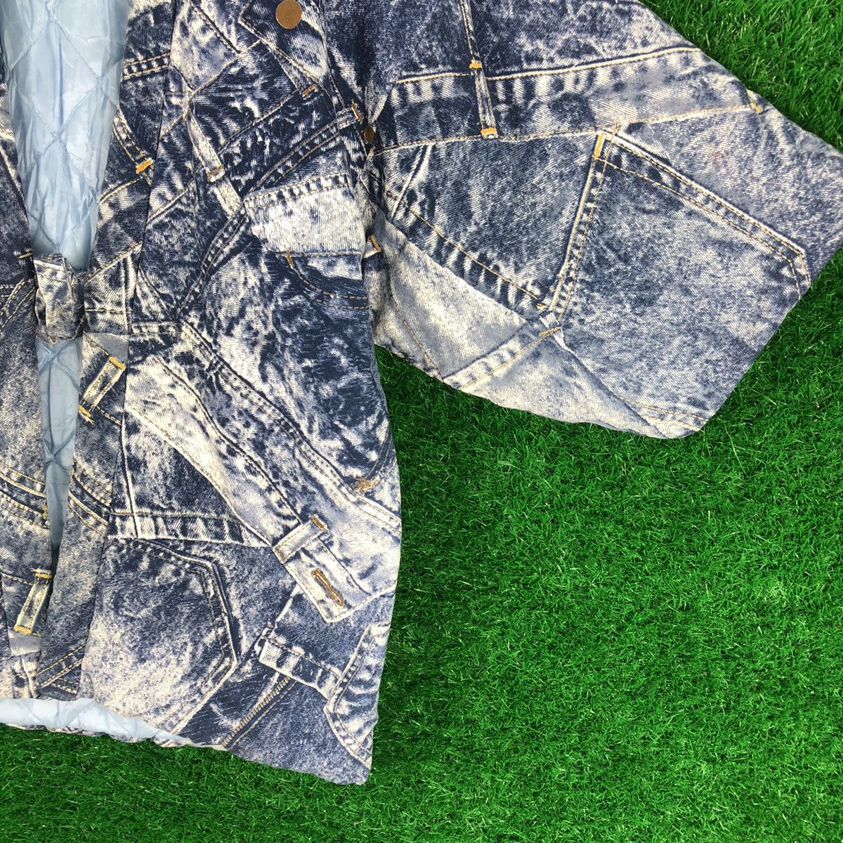 Vintage Vintage 90's Kimono Fullprint Denim Quilted Lining Size US S / EU 44-46 / 1 - 6 Thumbnail