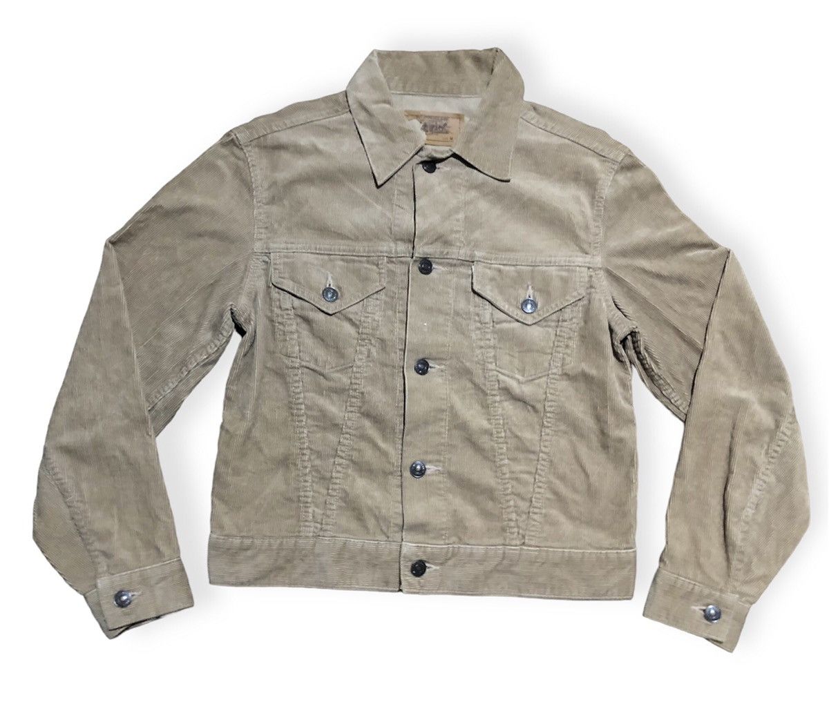 image of Vintage 80's Levis White Tag Cuduroy Jacket in Grey, Women's (Size Medium)