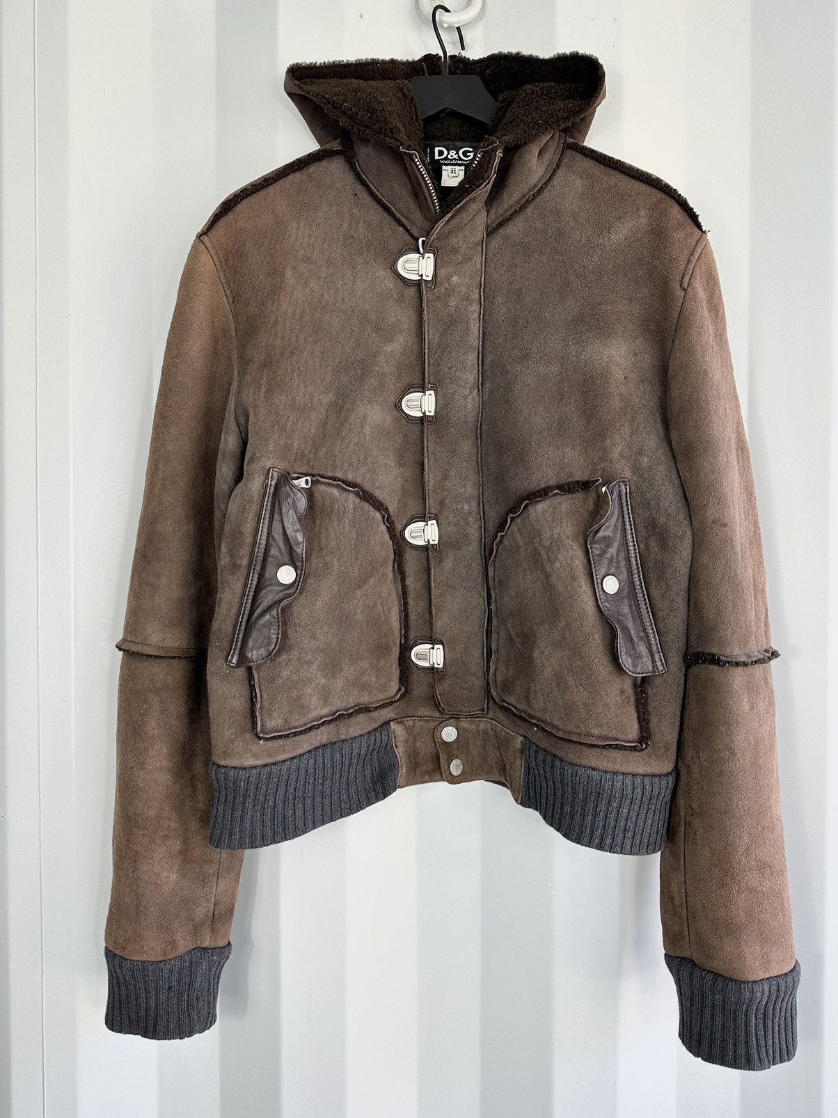 Dolce & Gabbana Fleece Shearling Buckle Flight Bomber Jacket Size US S / EU 44-46 / 1 - 1 Thumbnail