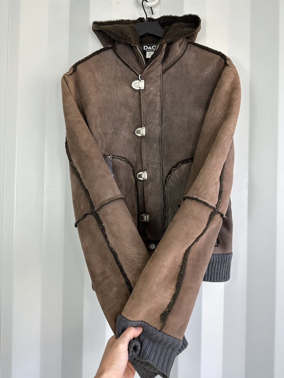 Dolce & Gabbana Fleece Shearling Buckle Flight Bomber Jacket Size US S / EU 44-46 / 1 - 4 Thumbnail