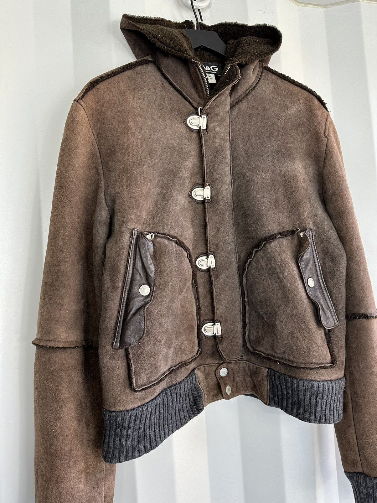 Dolce & Gabbana Fleece Shearling Buckle Flight Bomber Jacket Size US S / EU 44-46 / 1 - 2 Thumbnail