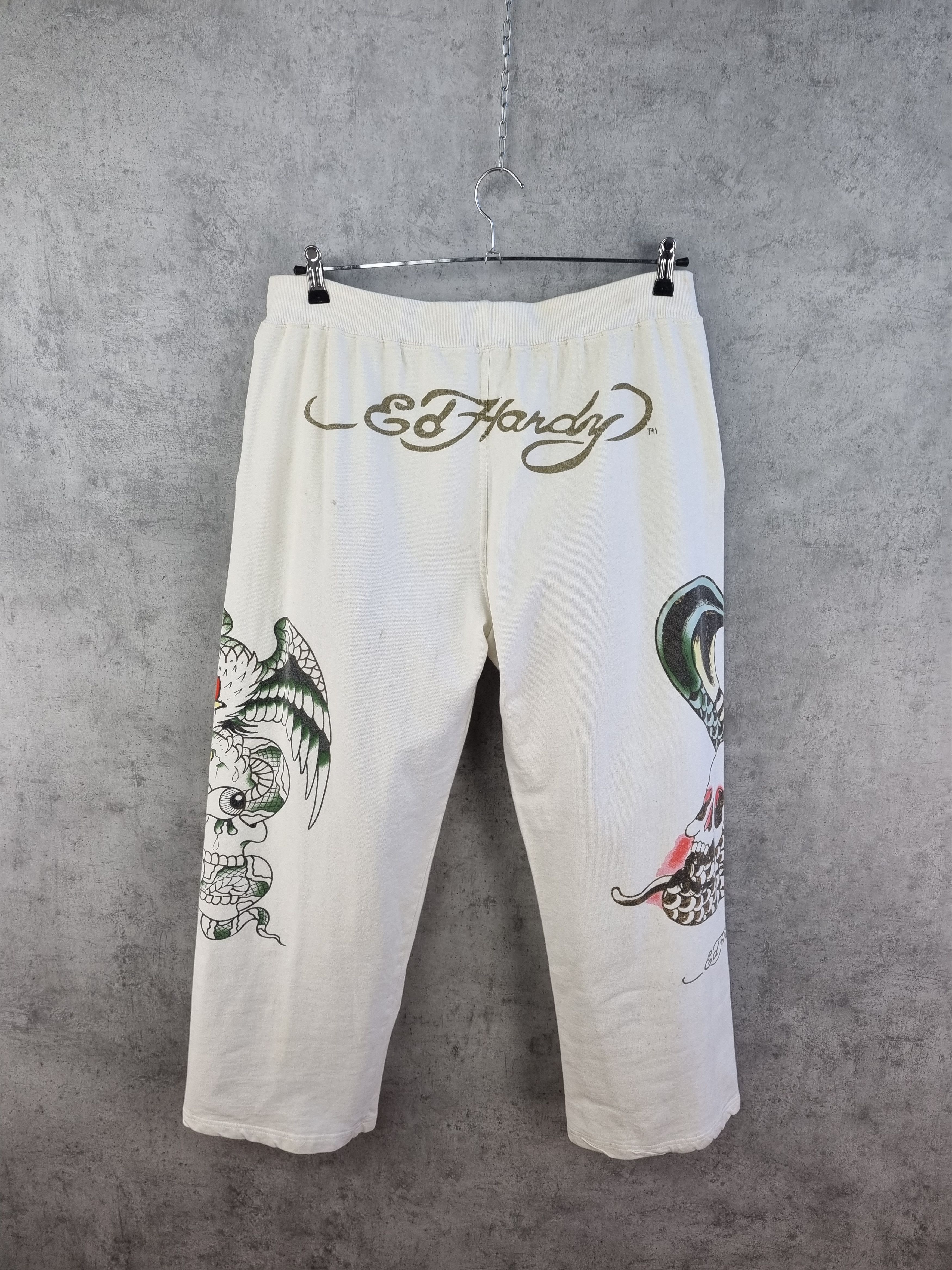 Christian Audigier Unique Ed Hardy Cobra Eagle Big Print Vintage Cotton Pant Size US 33 - 19 Thumbnail