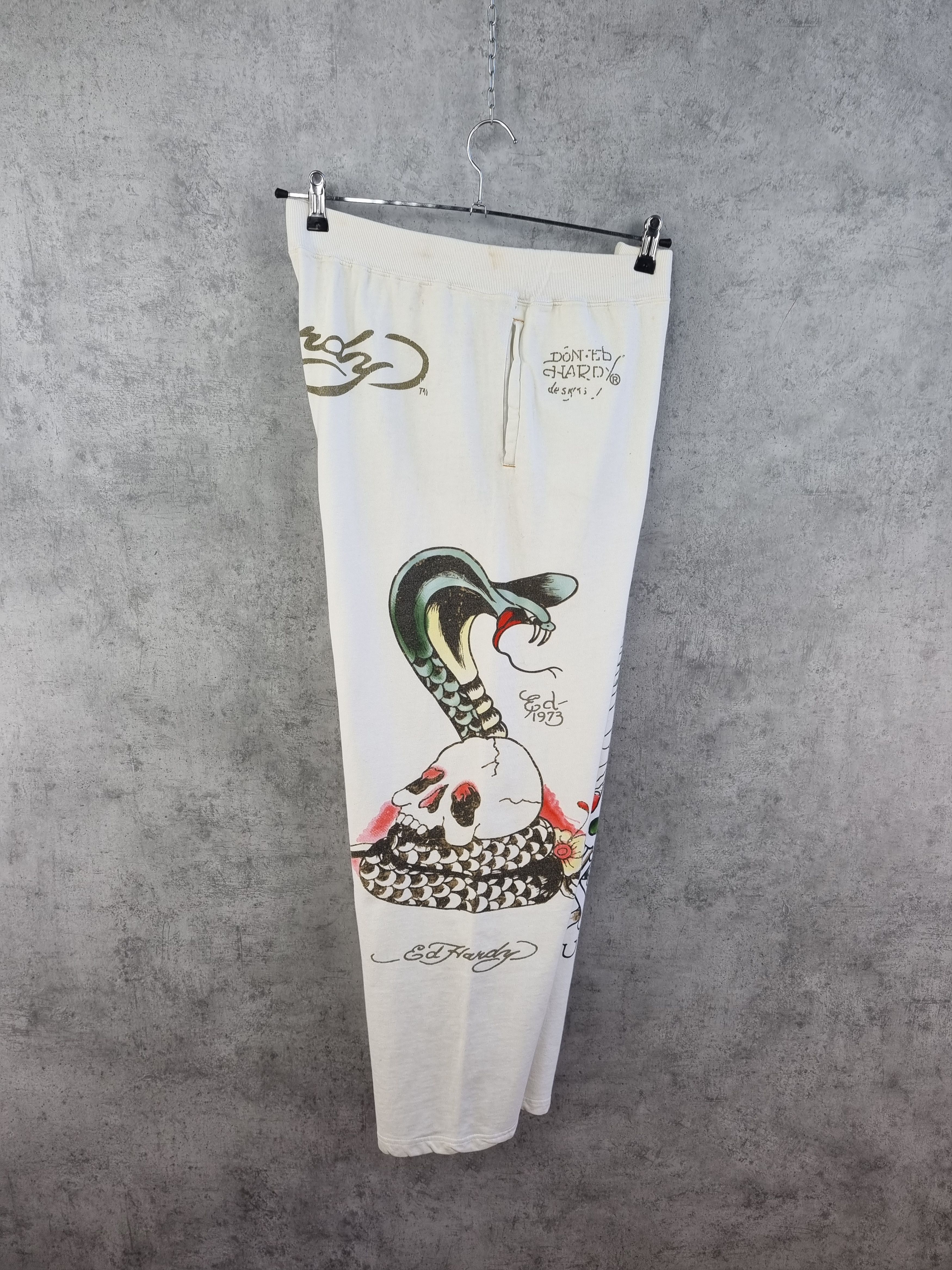 Christian Audigier Unique Ed Hardy Cobra Eagle Big Print Vintage Cotton Pant Size US 33 - 2 Thumbnail