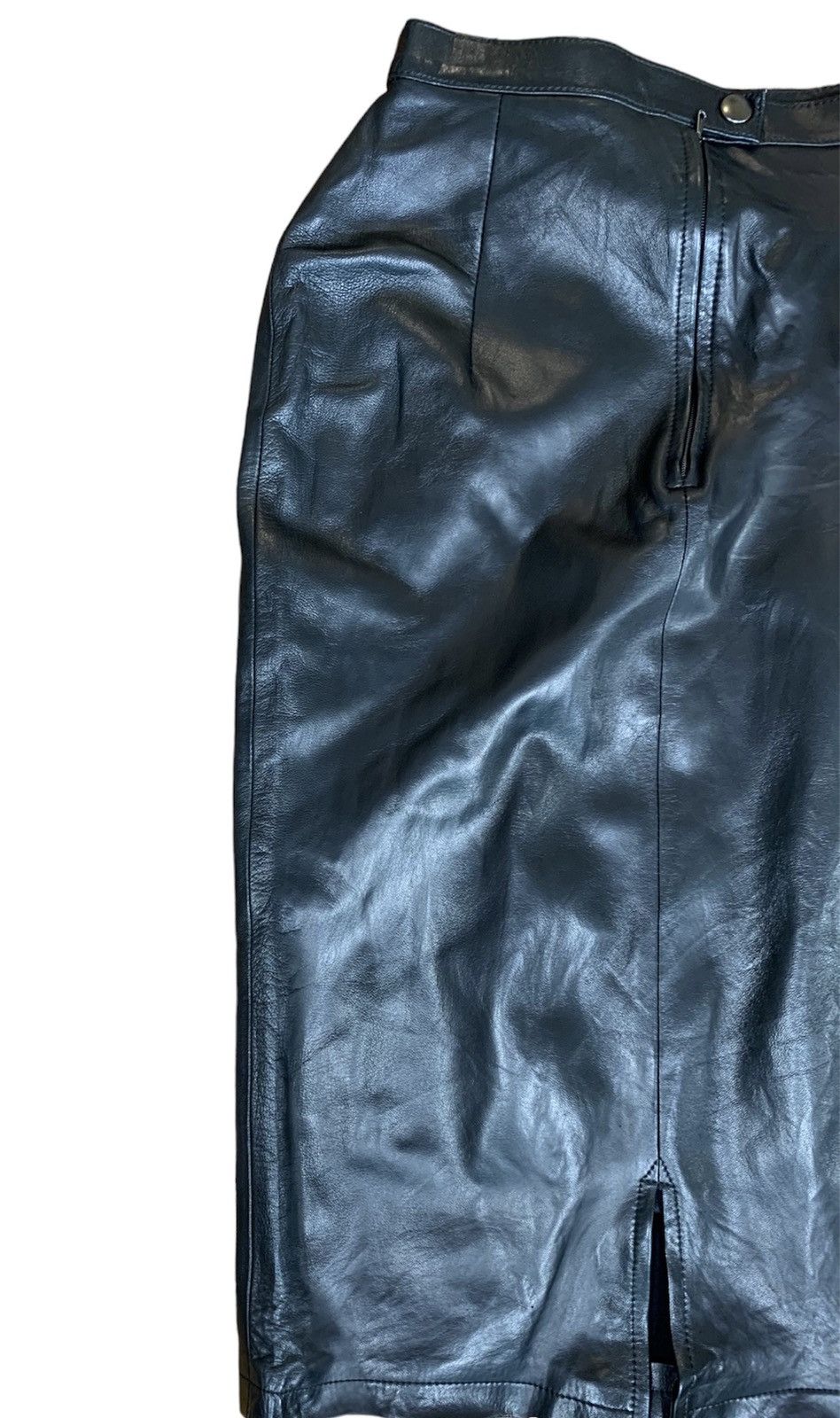 agnes b. Vintage Agnes B Leather Skirt Size 38 Size 24" / US 00 / IT 34 - 2 Thumbnail