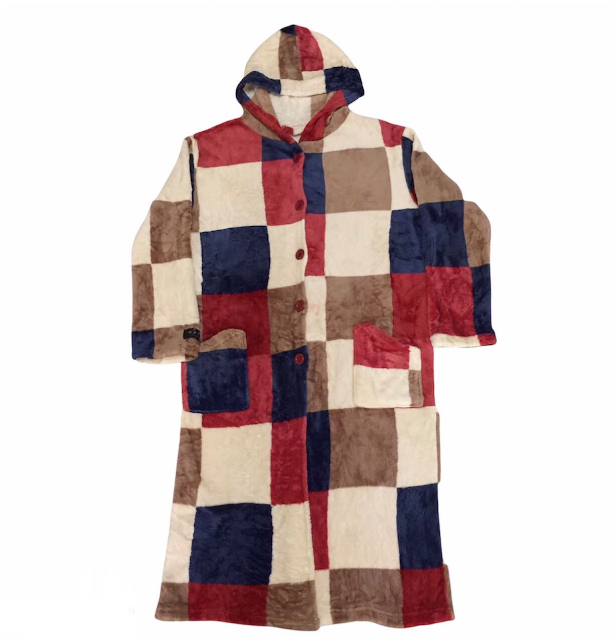 image of Free Style Mofua Block Color Patch Like Long Woman Jacket Hoodie, Men's (Size Medium)