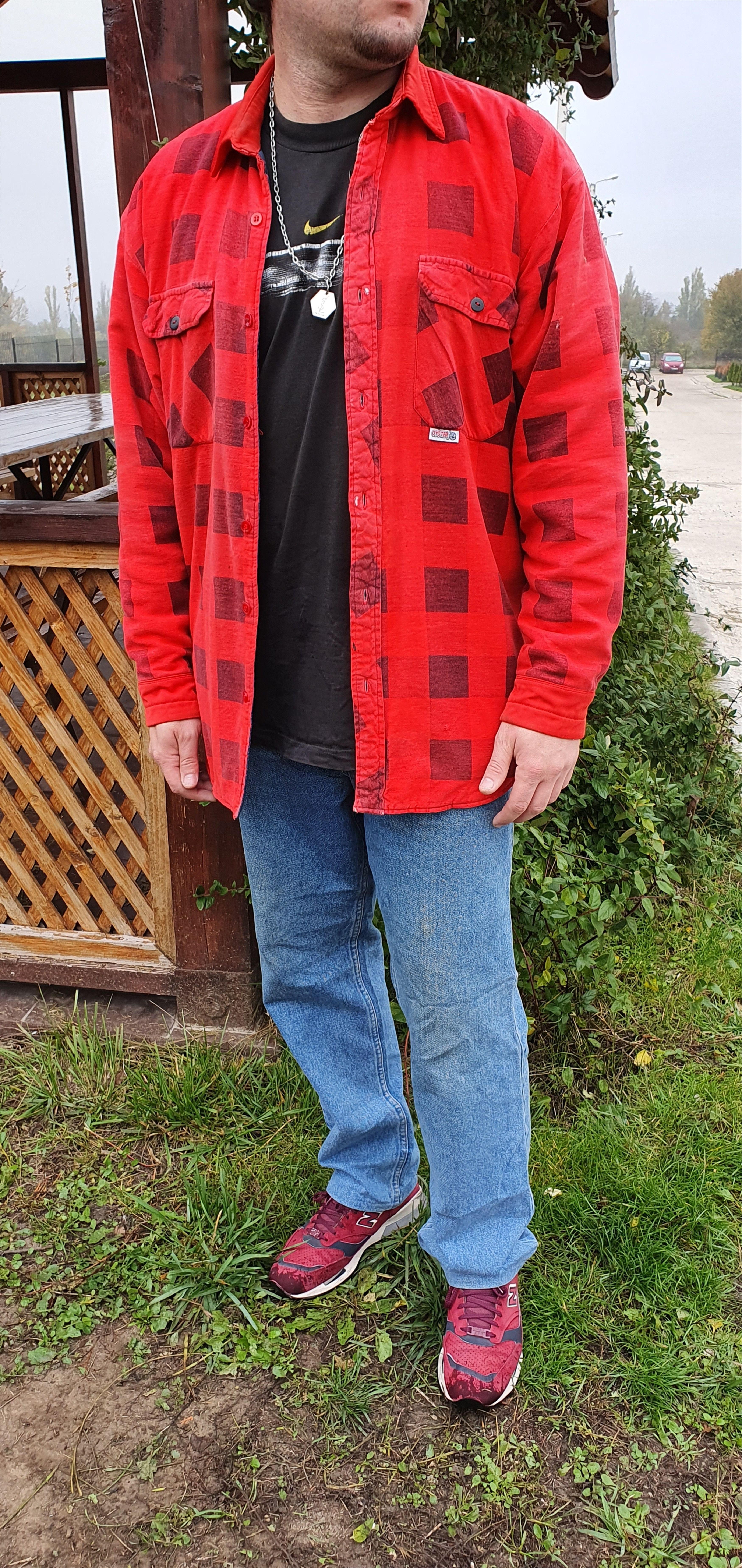 Le Laboureur × Vintage 80s Rare Quilted Plaid Worked Over Shirt Grunge Thrashed Size US L / EU 52-54 / 3 - 2 Thumbnail