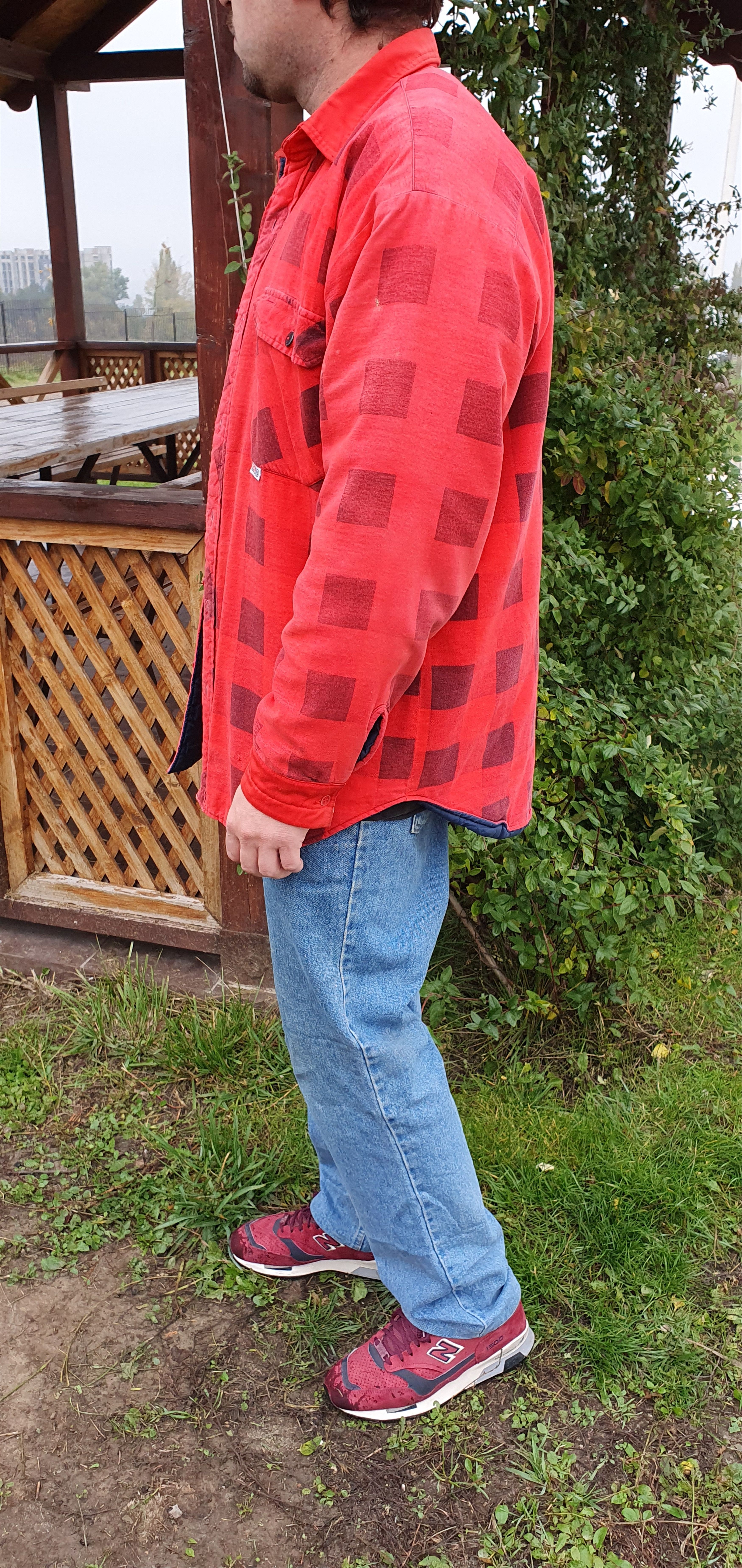 Le Laboureur × Vintage 80s Rare Quilted Plaid Worked Over Shirt Grunge Thrashed Size US L / EU 52-54 / 3 - 6 Thumbnail