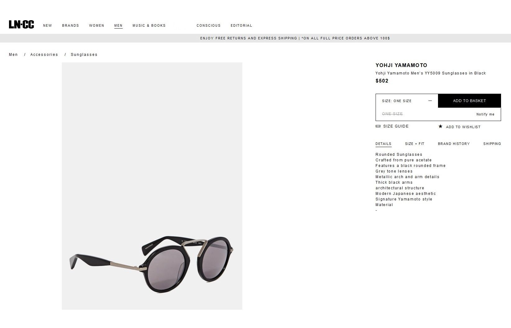 Yohji Yamamoto Yohji Yamamoto YY5009 Sunglasses - Black Size ONE SIZE - 18 Thumbnail
