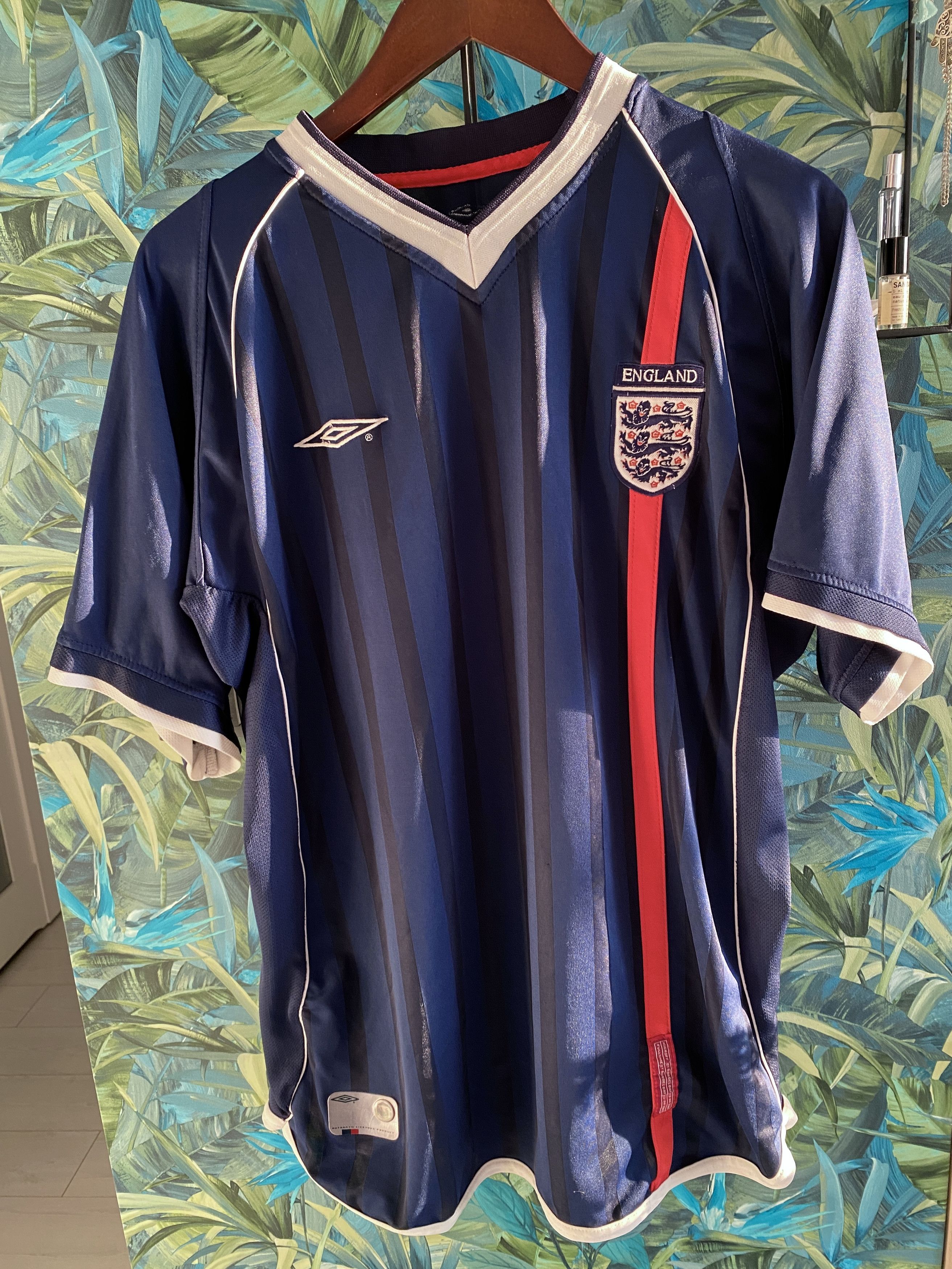 Maillot Vintage Angleterre Domicile 2001/2003 – Umbro, Taille XL, Blanc