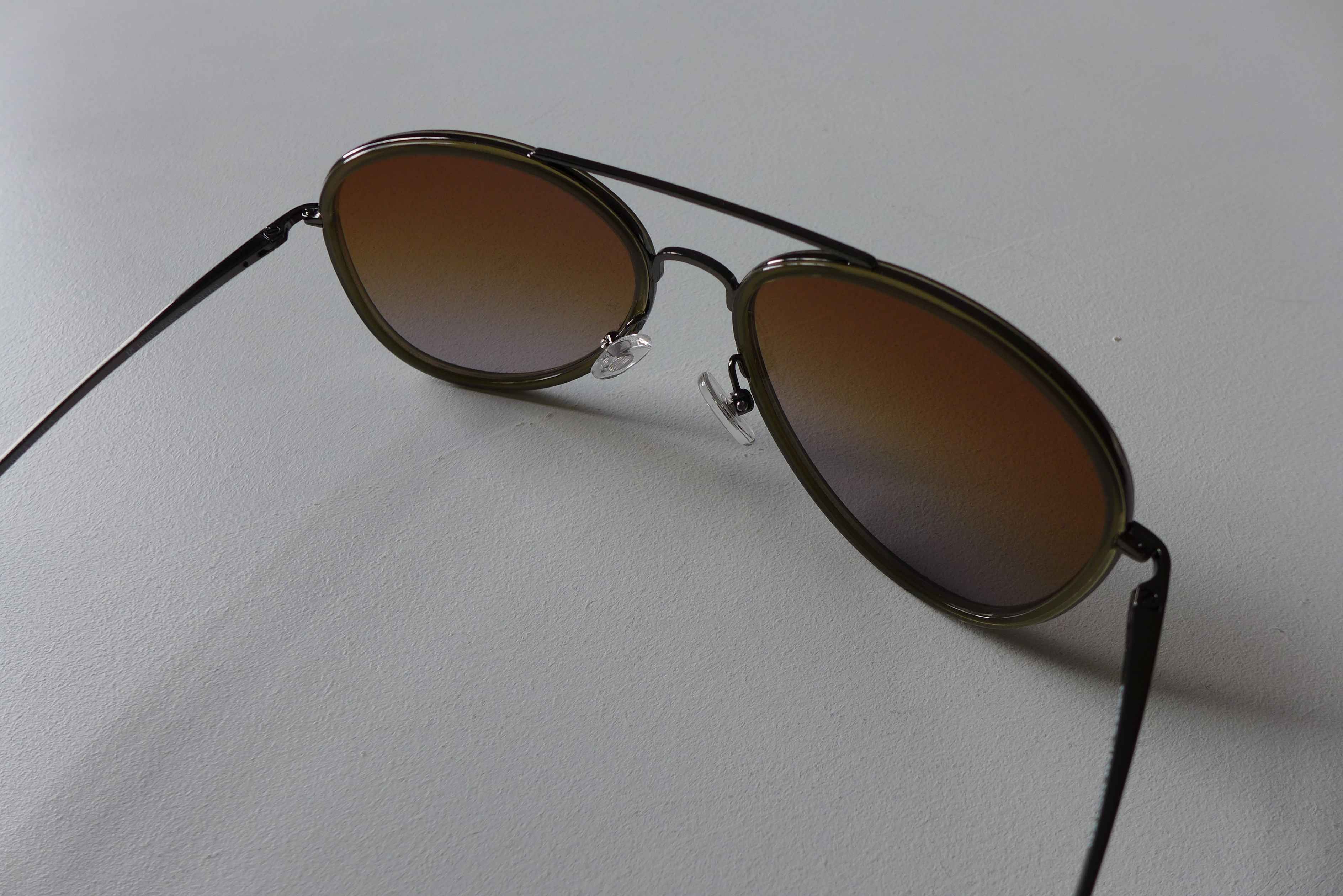 Dries Van Noten Dries Van Noten Aviator Sunglasses - Khaki & Silver Size ONE SIZE - 6 Thumbnail